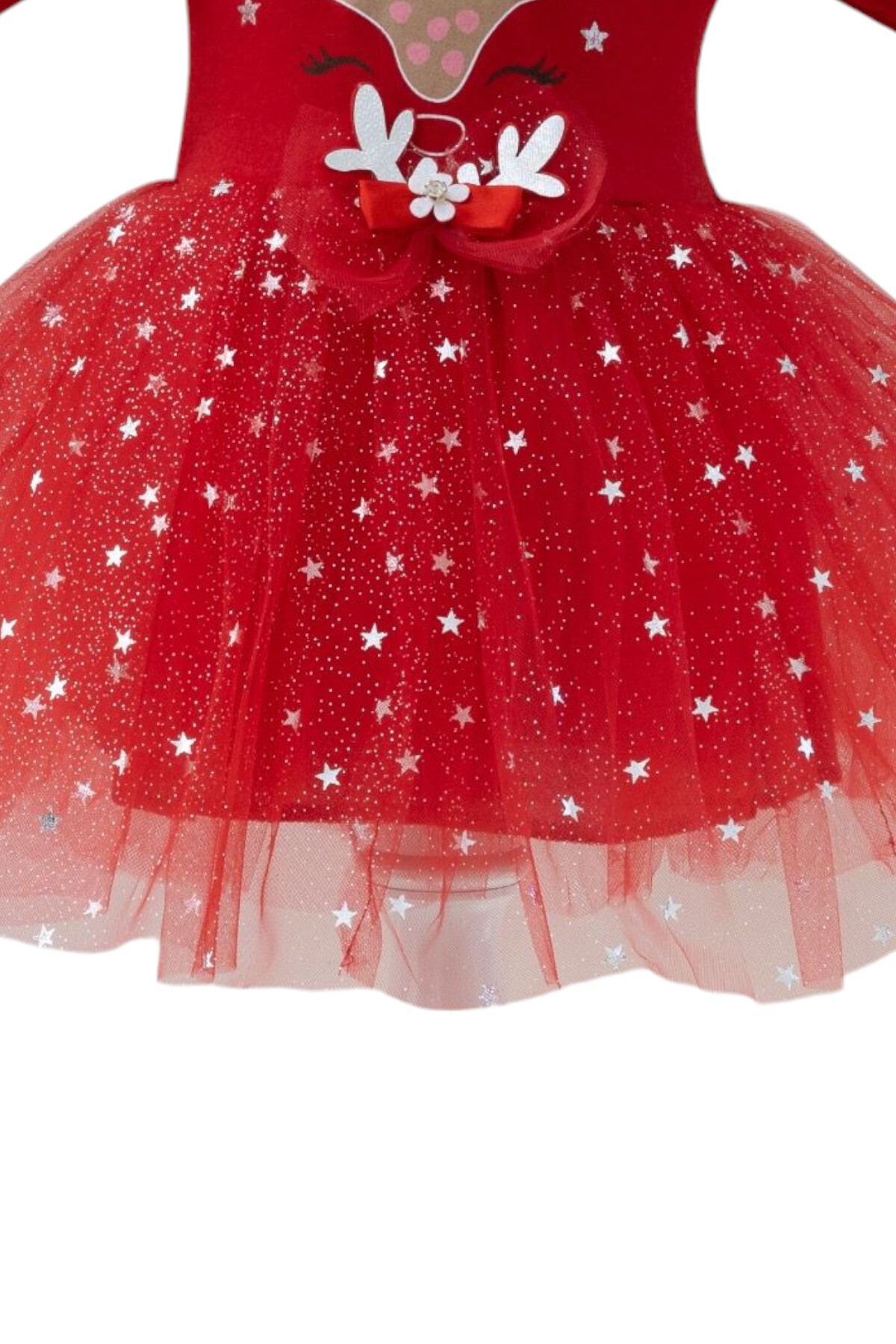 Pivami Yılbaşı Bebek Elbisesi Tütülü Geyikli Noel Elbisesi fotoğrafı 2 (önizleme)