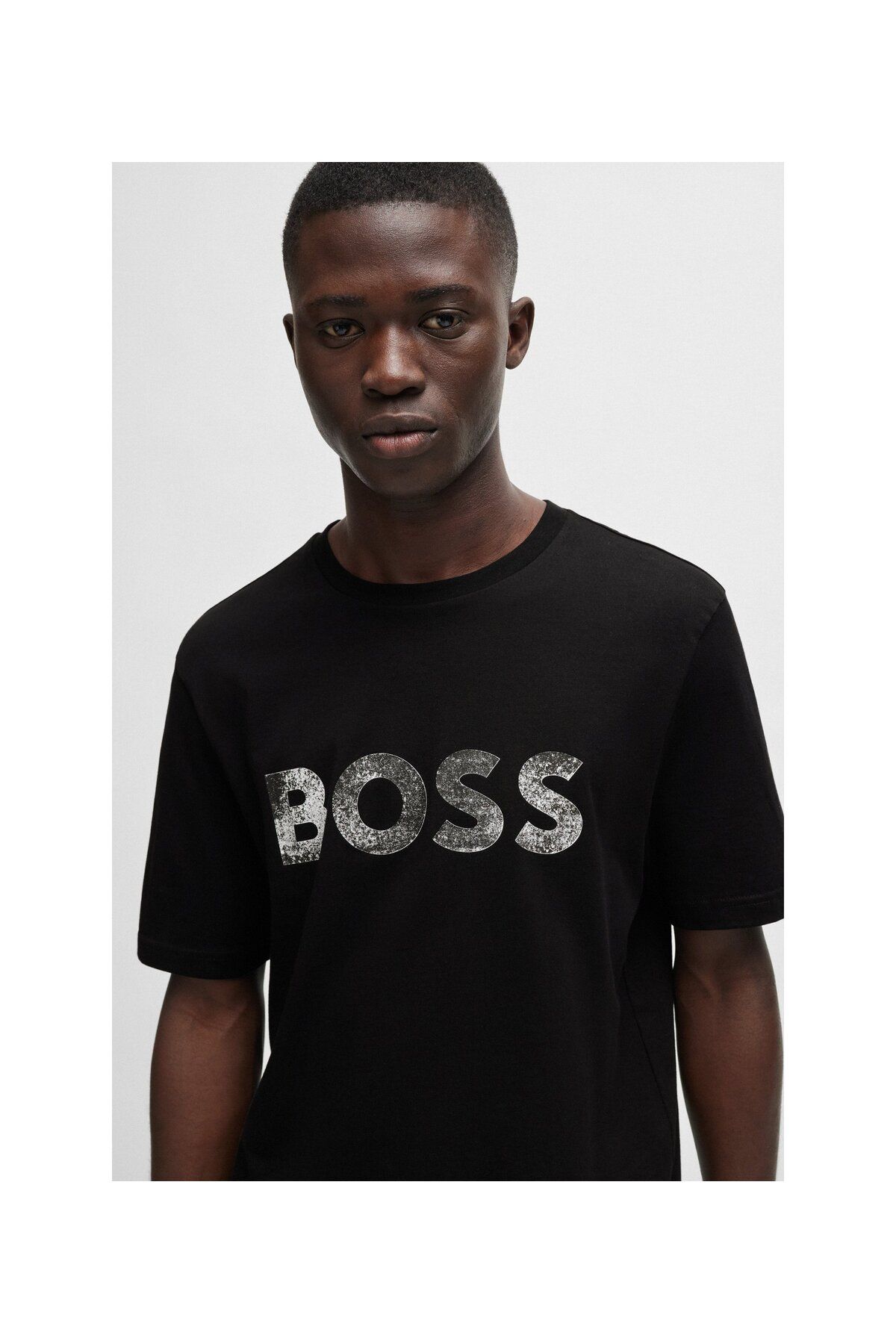 تی شرت مردانه پنبه طرح دار آرم T SHIRT BOSS