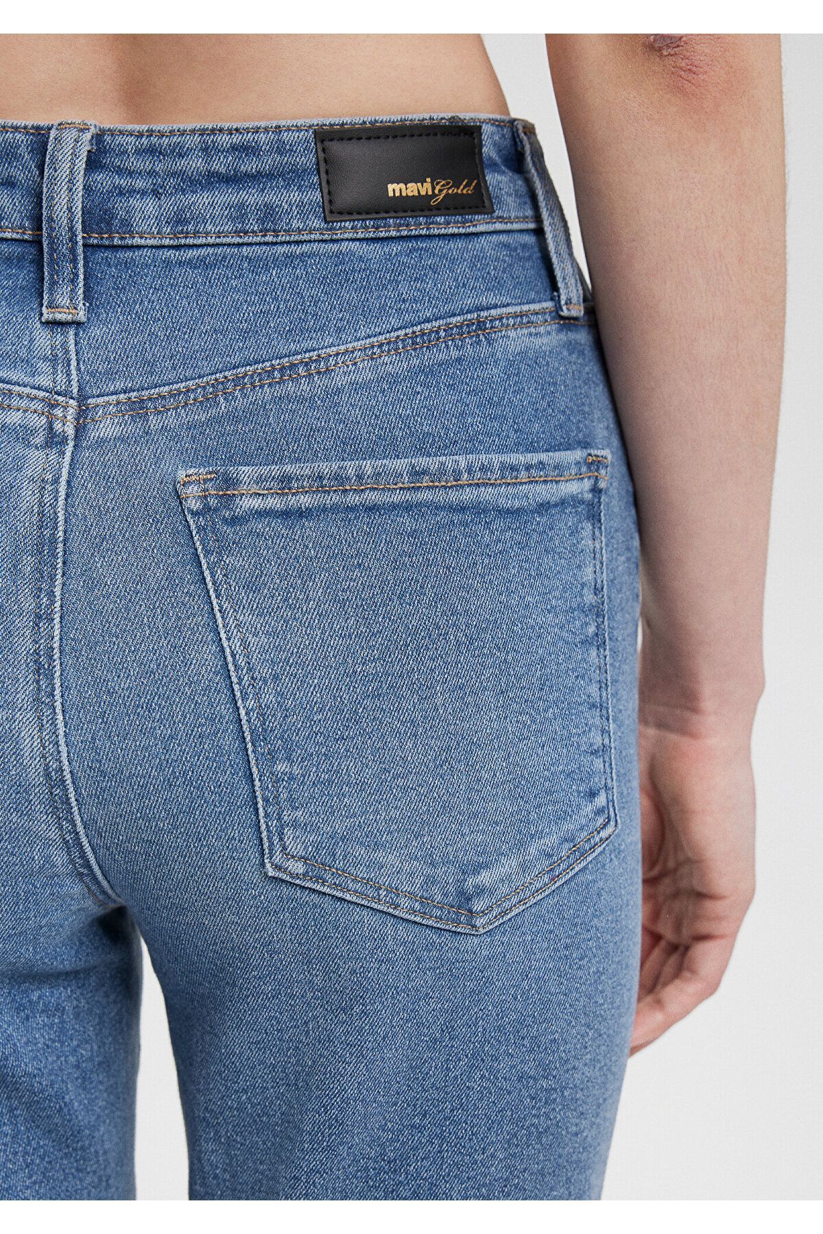 Cindy Gold Shape Gölgeli Indigo Si Jean Pantolon 100277-33555