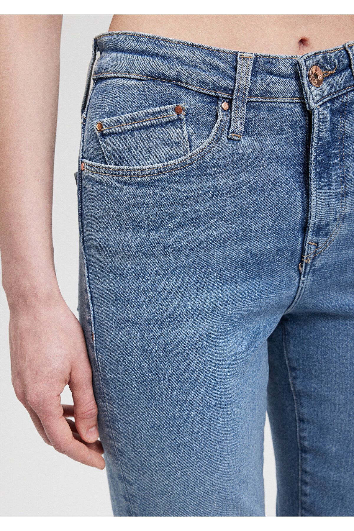 Cindy Gold Shape Gölgeli Indigo Si Jean Pantolon 100277-33555