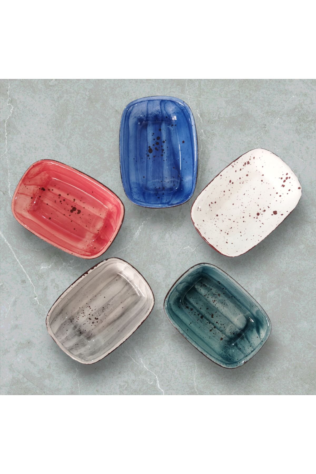 Ganita home Kahvaltı Tabağı Sunum & Kahvaltılık 5 Parça  Modern Kayık Model