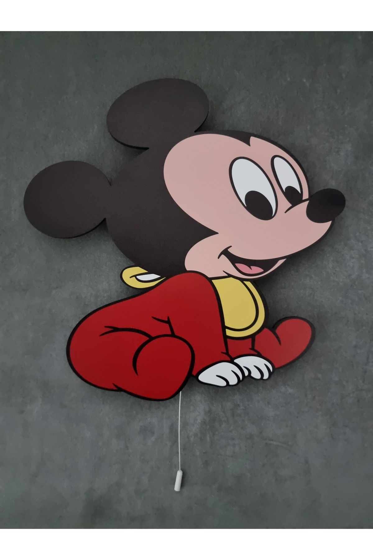 UViolets Dekoratif Ahşap Baskılı Ledli Baby Mickey Mouse Çocuk Odası Gece Lambası 32*32 fotoğrafı 2 (önizleme)