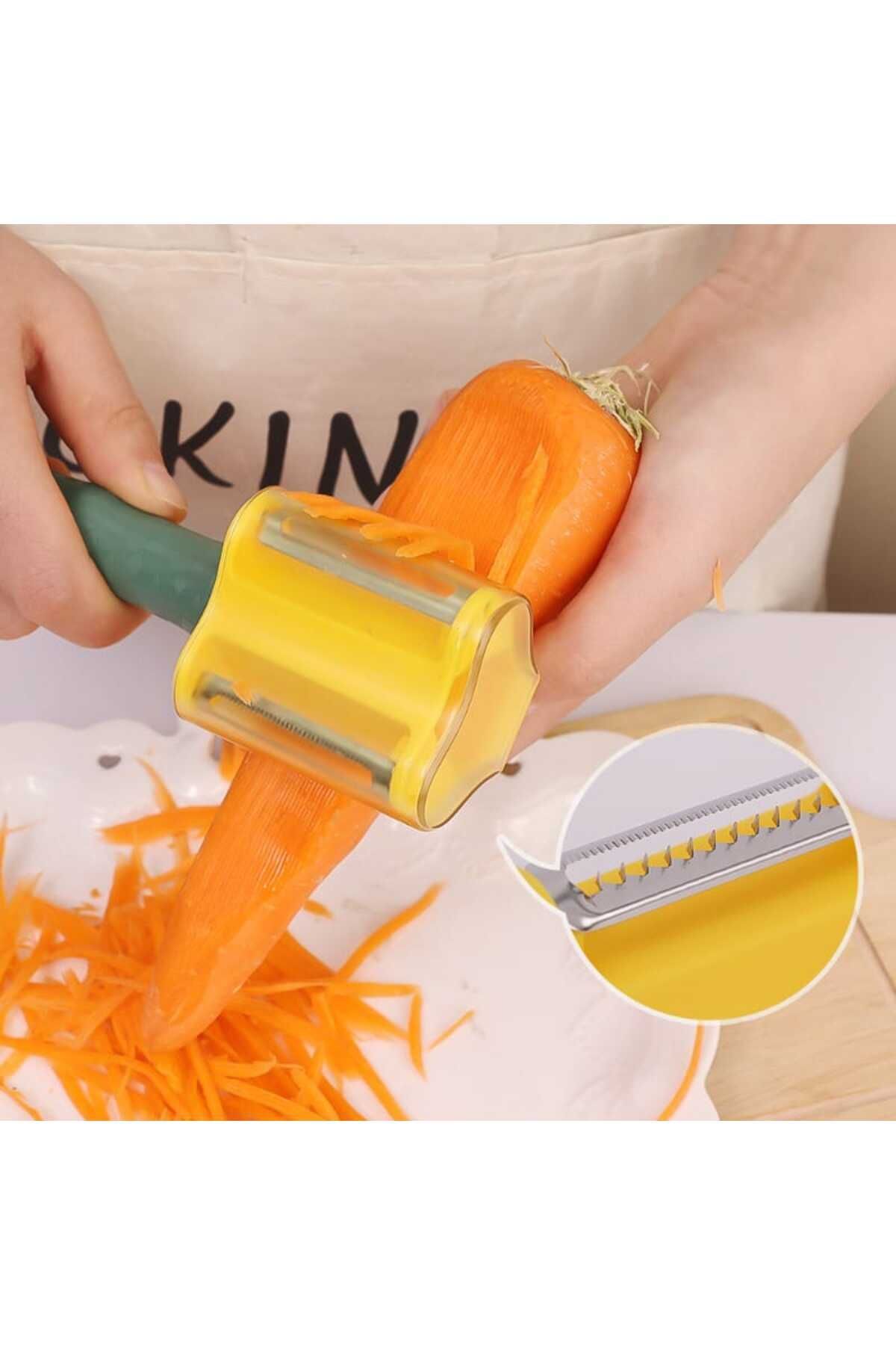 TİNEKE-Practical Julien Peeler - Fruit Vegetable Shell Collector, 1 Pc 2