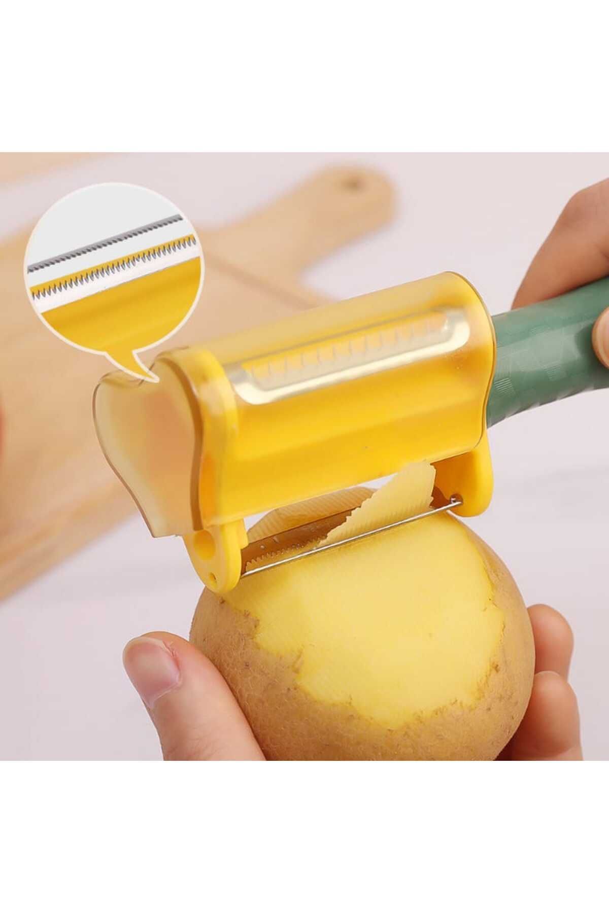 TİNEKE-Practical Julien Peeler - Fruit Vegetable Shell Collector, 1 Pc 5