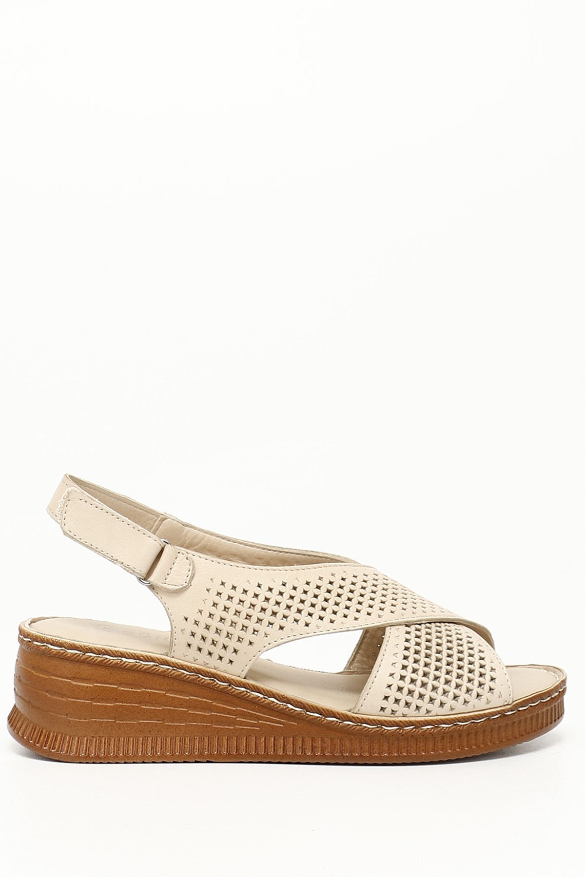 صندل نود زنانه R Beige Antique Hey چرمی Fill Sandals 45886 GÖNDERİ(R)