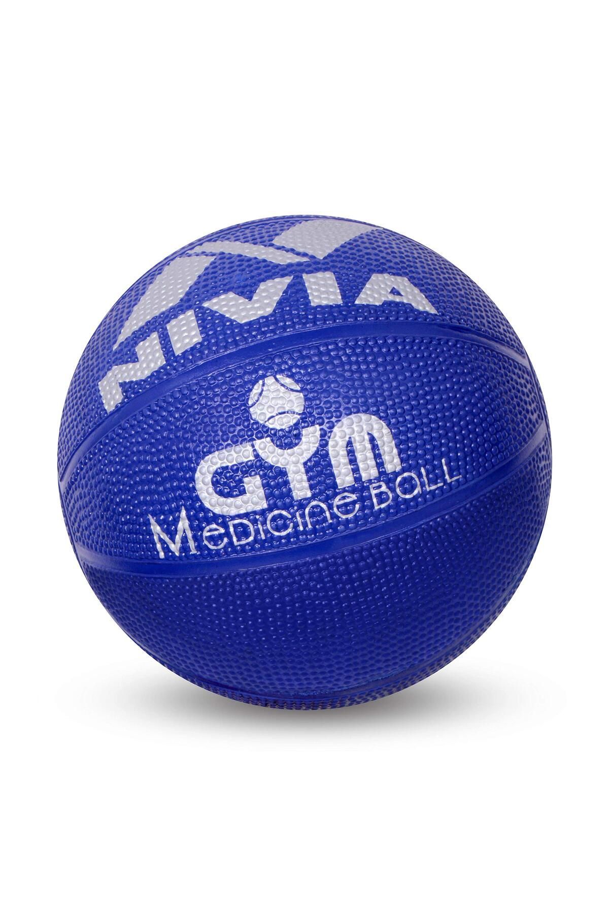 Nivia-Medicine Ball of 4 Kg | Blue | Material : Rubber | For Workouts, Strength Training 1
