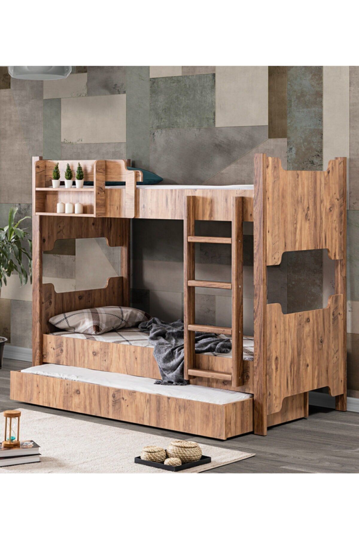 Mdf Profile Bunk Bed , Eurasian Detachable Bunk Bed , Baby Bunk Bed Walnut