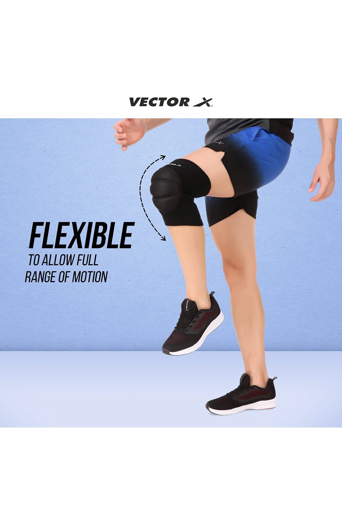 Vector X-Moulded Elastic Slip-in Knee Support (Black, Size - Small) | Material - Elasticized Fabric 4