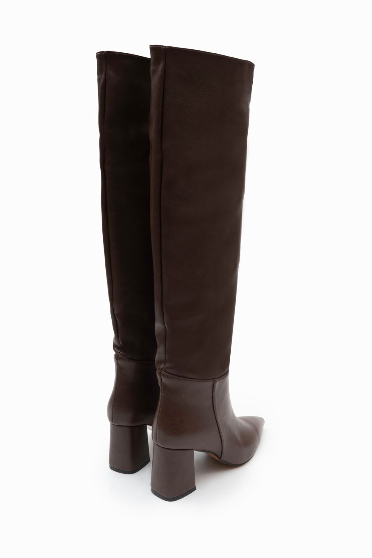 NİŞANTAŞI SHOES-Berny Brown Matte Pointed Toe Damen-Stiefel mit Absatz 7