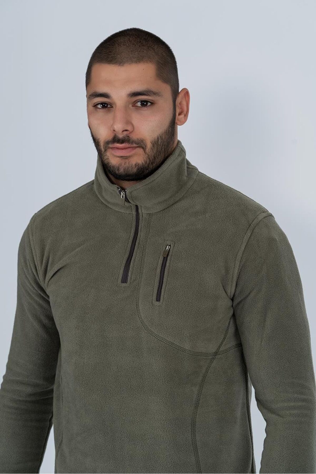 سویشرت تاکتیکی نیم زیپ Bikatex مدل Polar Anti-Polding Fit Stand Up Collar Fleece - 903-KHAKI - XL — خاکی 4B8PJEY8RM