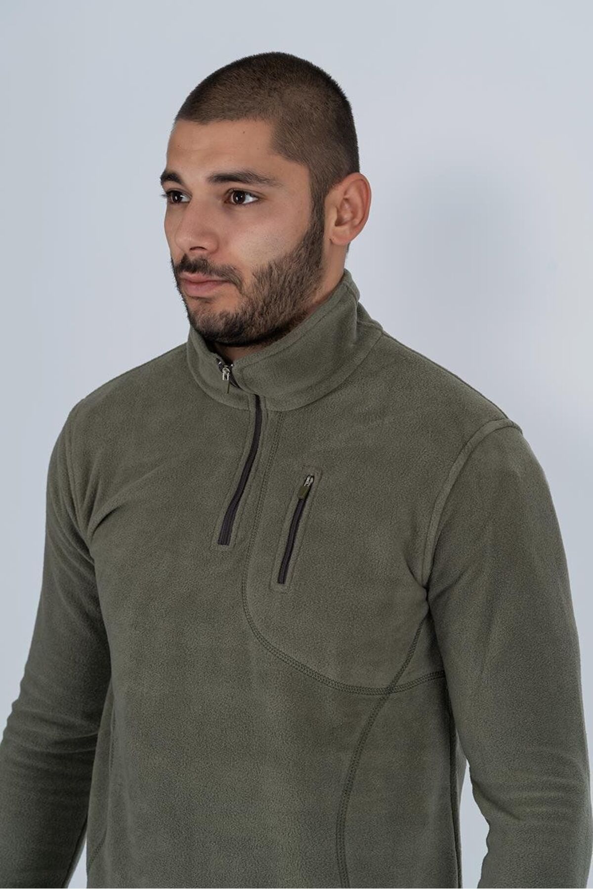 سویشرت تاکتیکی نیم زیپ Bikatex مدل Polar Anti-Polding Fit Stand Up Collar Fleece - 903-KHAKI - XL — خاکی 4B8PJEY8RM — تصویر 3 از 6