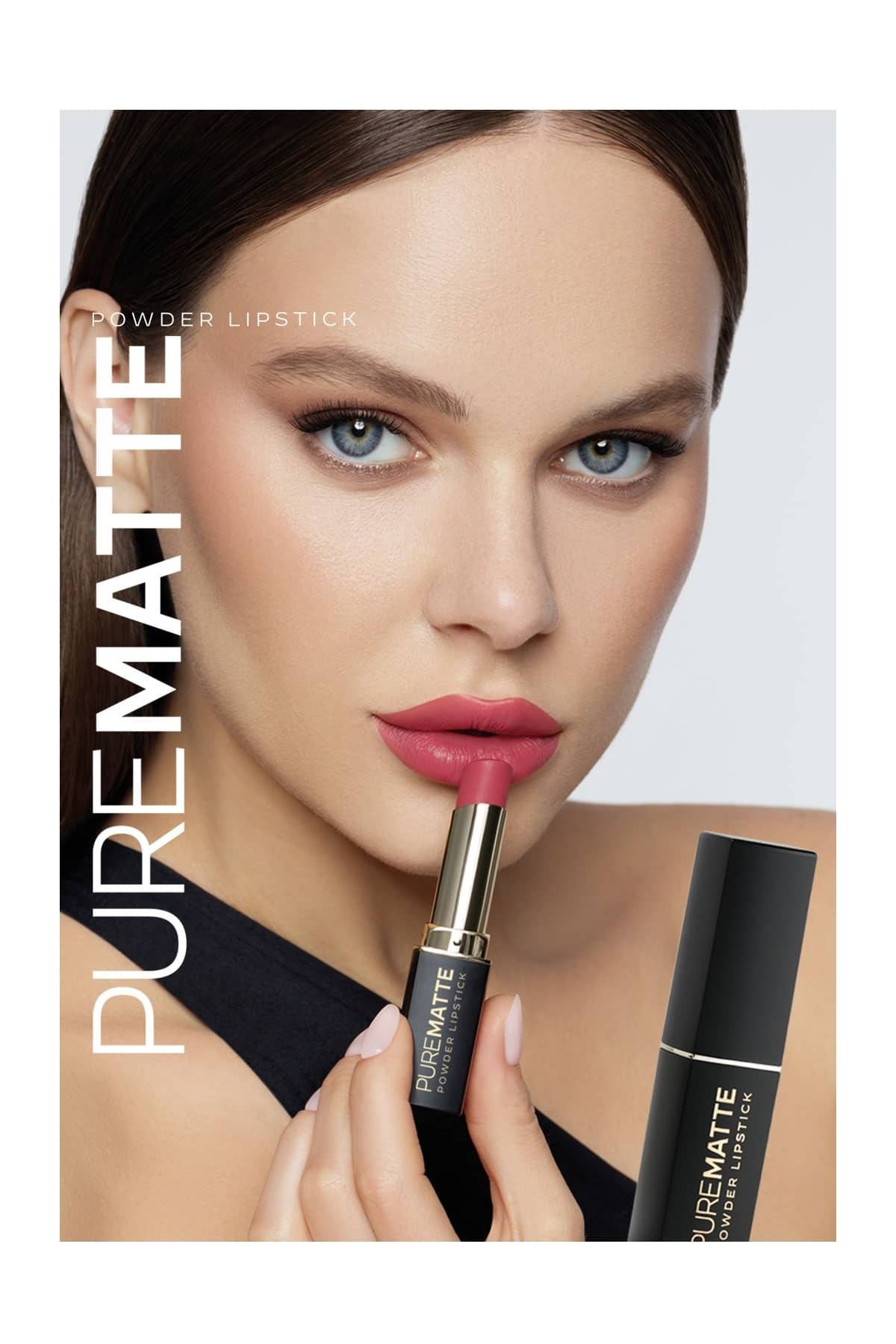 Pure Matte Powder Lipstick - 109 - Pudramsı Mat Nude Ruj — سفید R-PML — تصویر 6 از 7