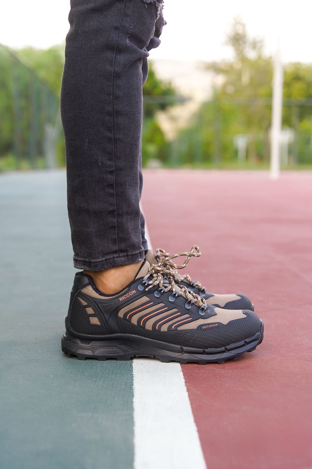 Riccon-Sandfarbene Unisex-Trekkingschuhe aus 3D-Gummi00128060 3