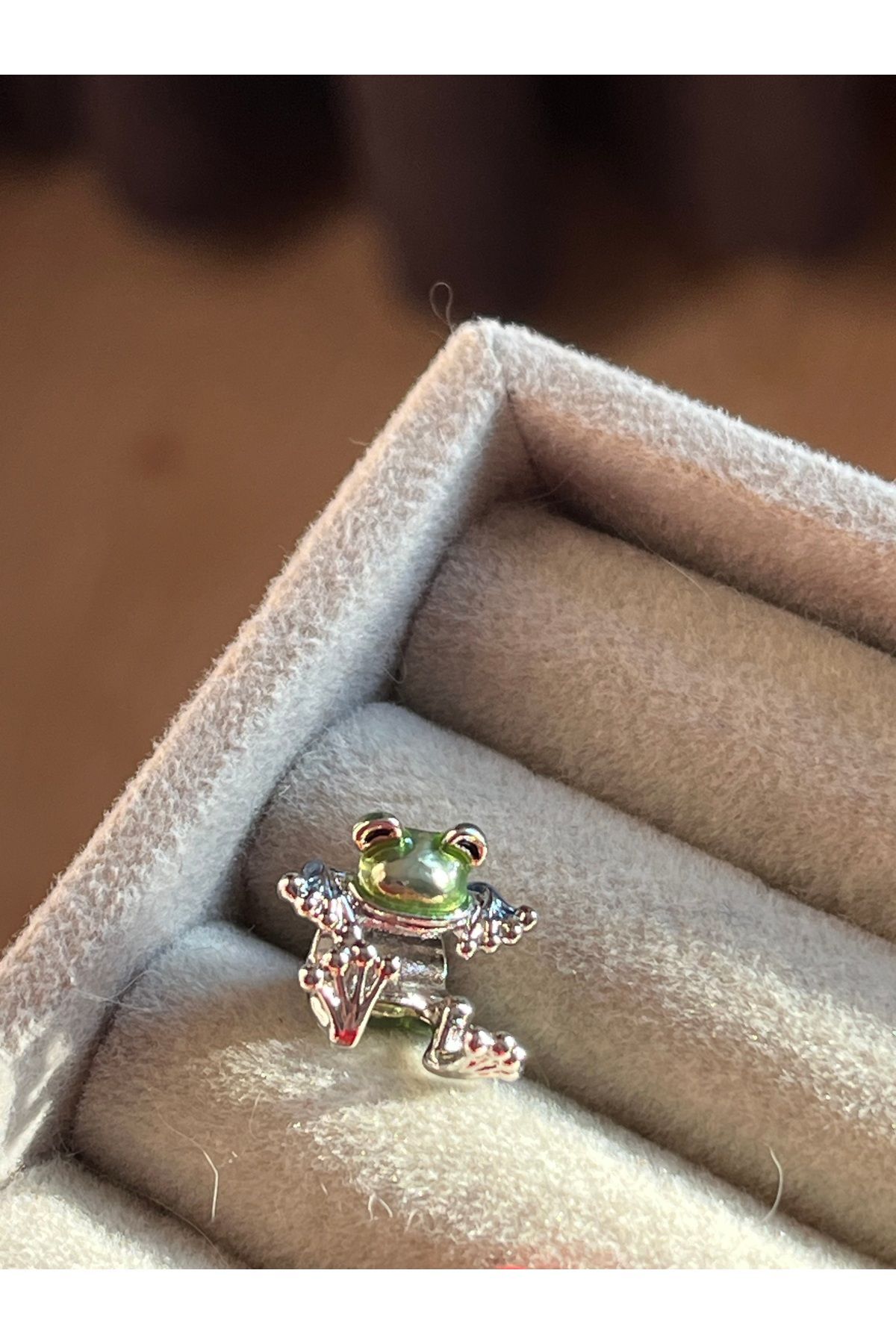 asaf Sarılan kurbağa charm | gümüş kaplama