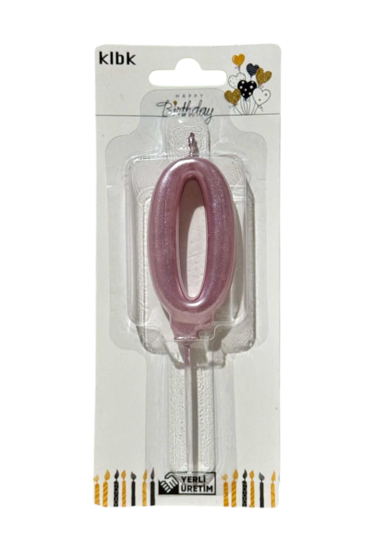 klbk Alya-butık 10 Cm 0 Yaş Doğum Günü Büyük Rakam Sayılı Pasta Mumu Rose Renk Rakam Mum