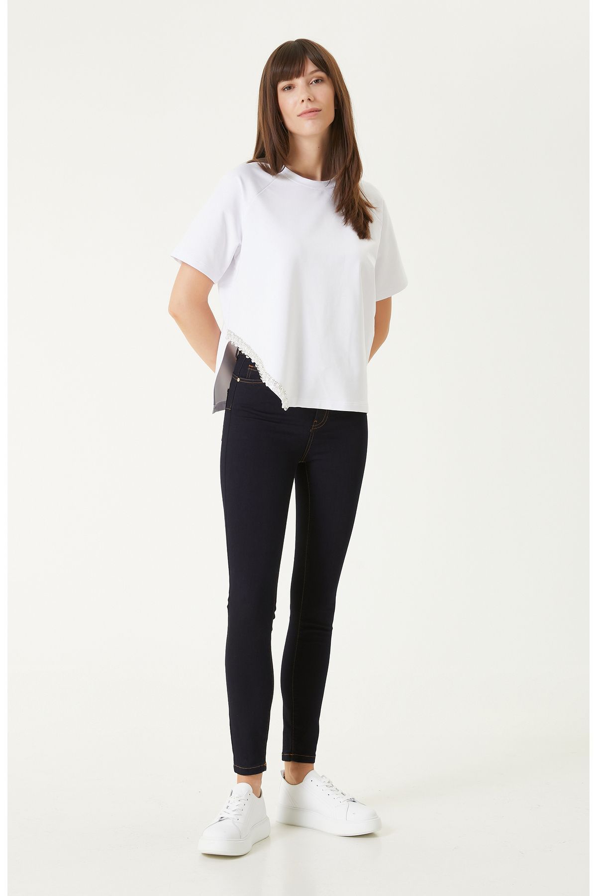 pantalon bleu marine push up