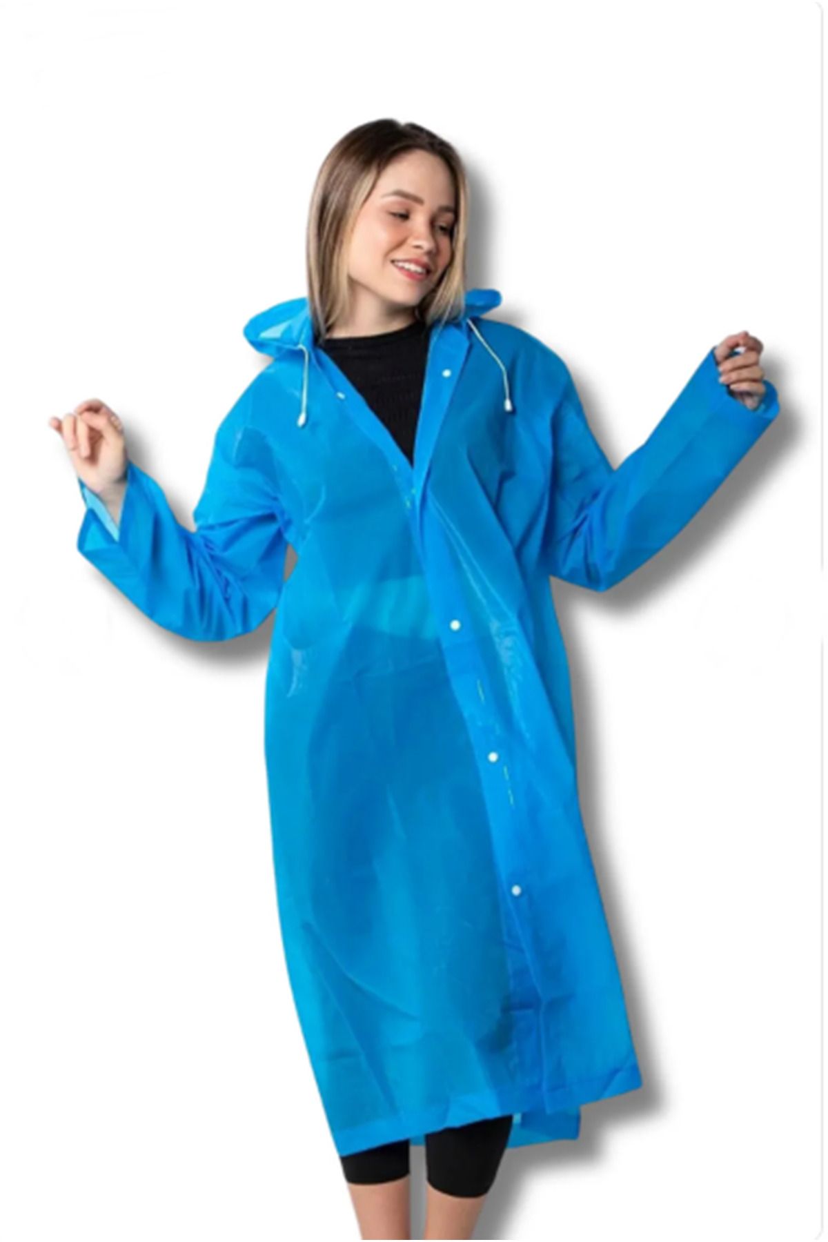 Kezban Tekstil-Unisex Blue Eva Fabric Water Windproof Raincoat 2