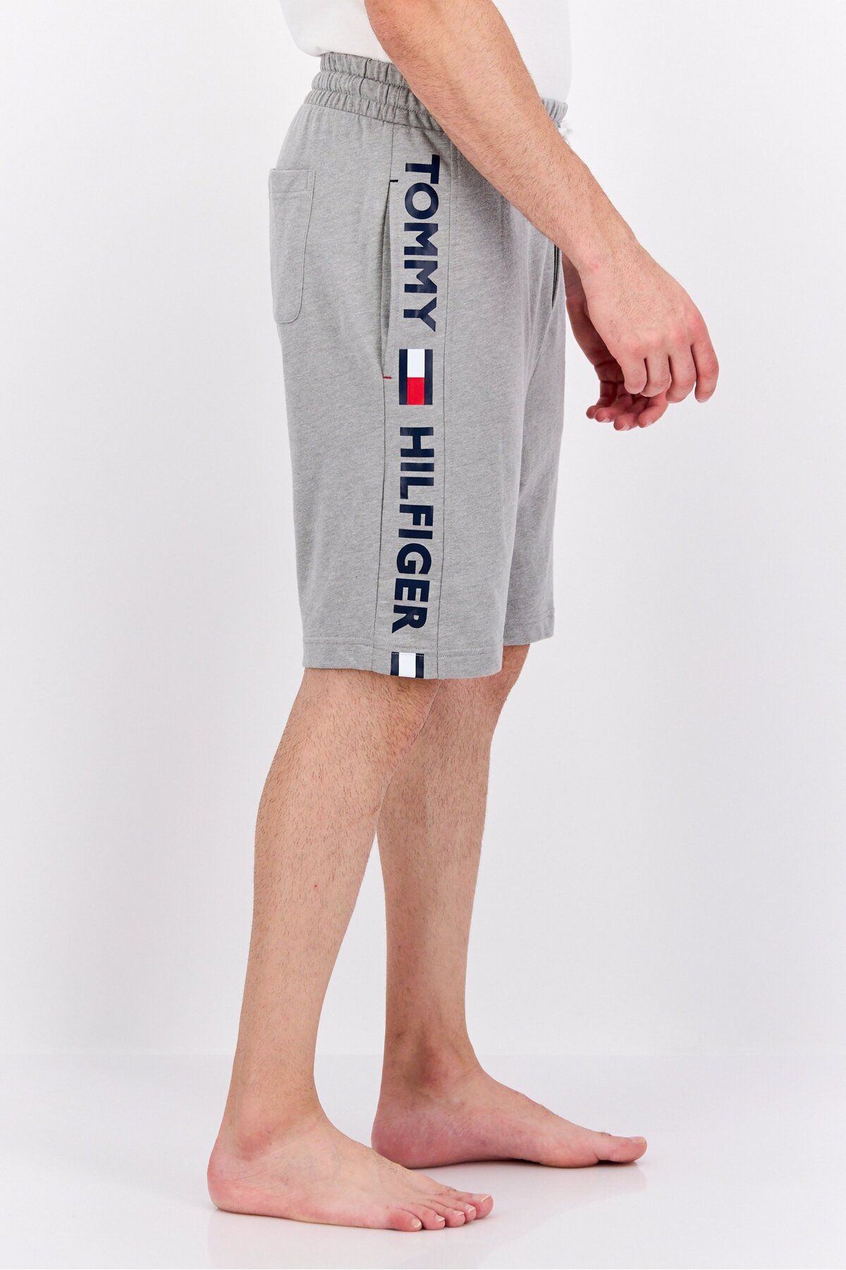 Tommy Hilfiger-Men Brand Logo Drawstring Pajama Shorts, Grey Combo 2