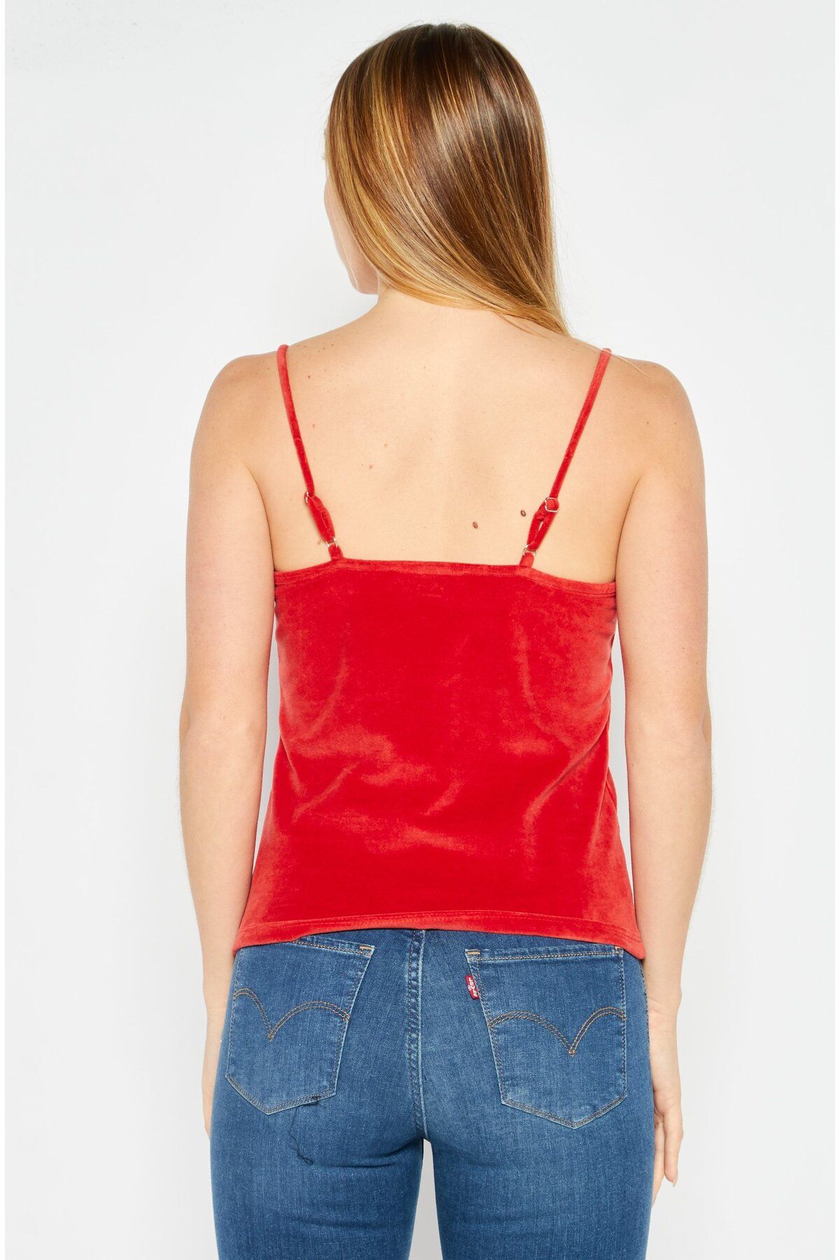 NA-KD-Women Square Neck Sleeveless Solid Top, Red 3