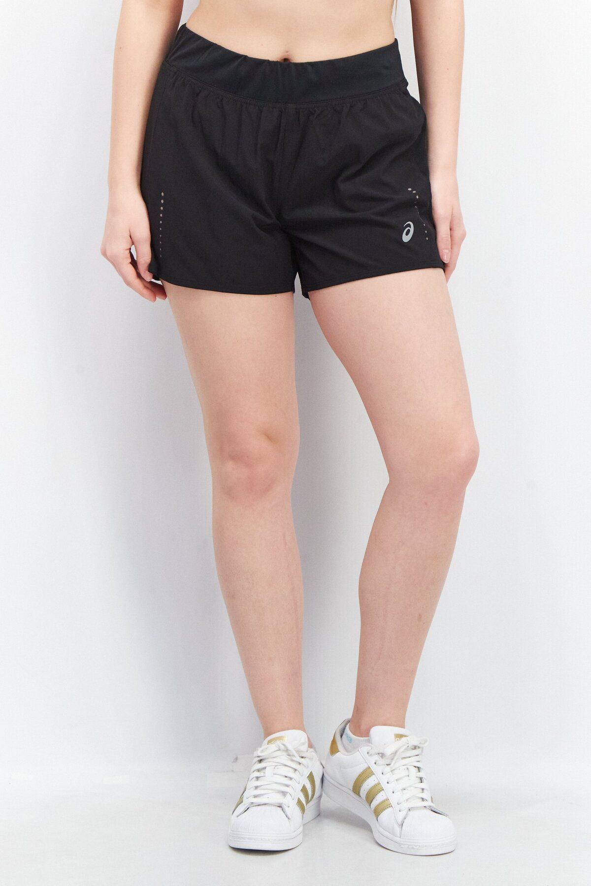 Asics-Women Sportswear Fit  Brand Logo 4 Inch Inseam Running Short, Black 1