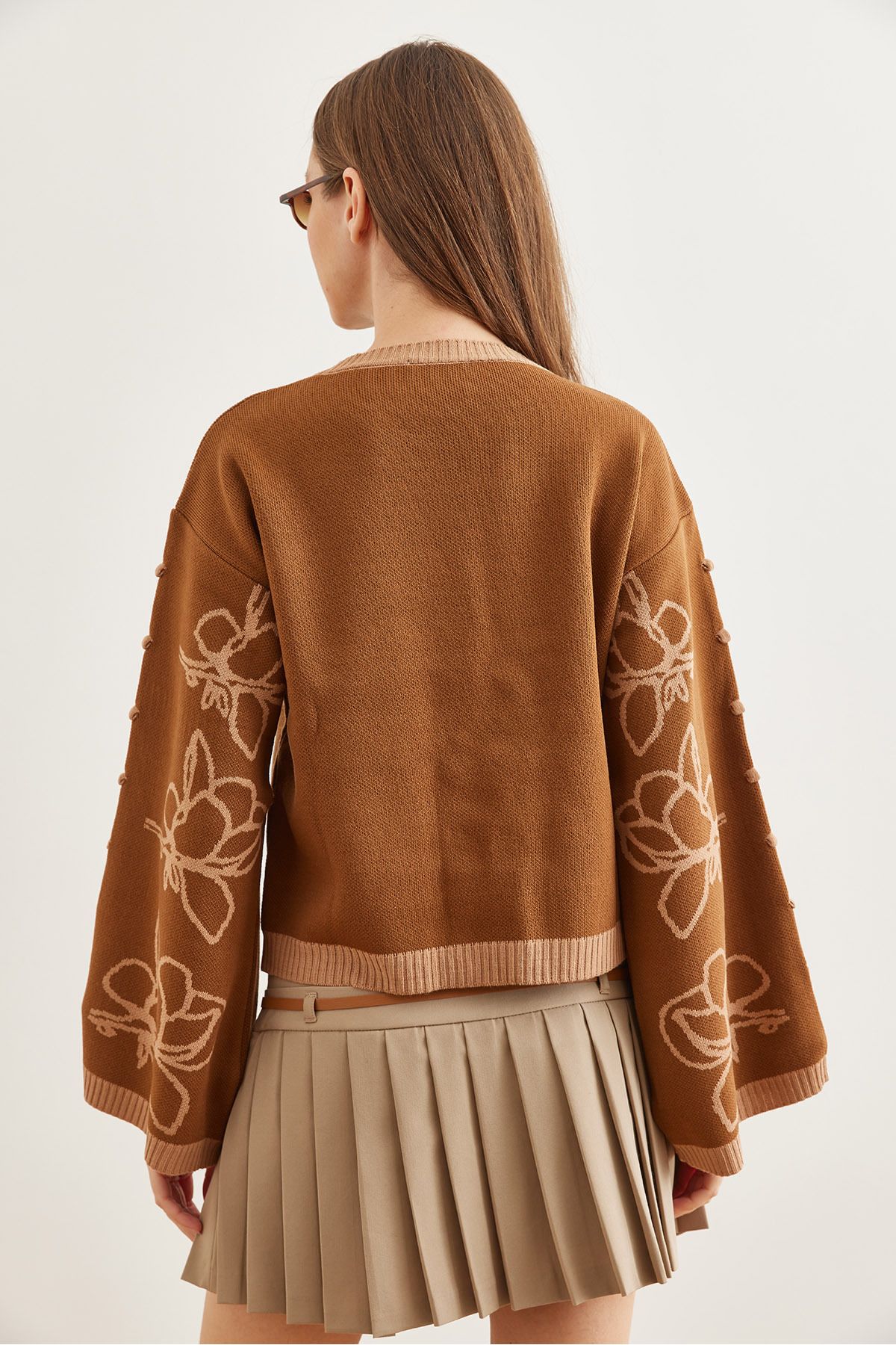 Olalook-Tan Women's Knitwear Sweater - Spanish Sleeve Pattern Kzk- 19000827 7