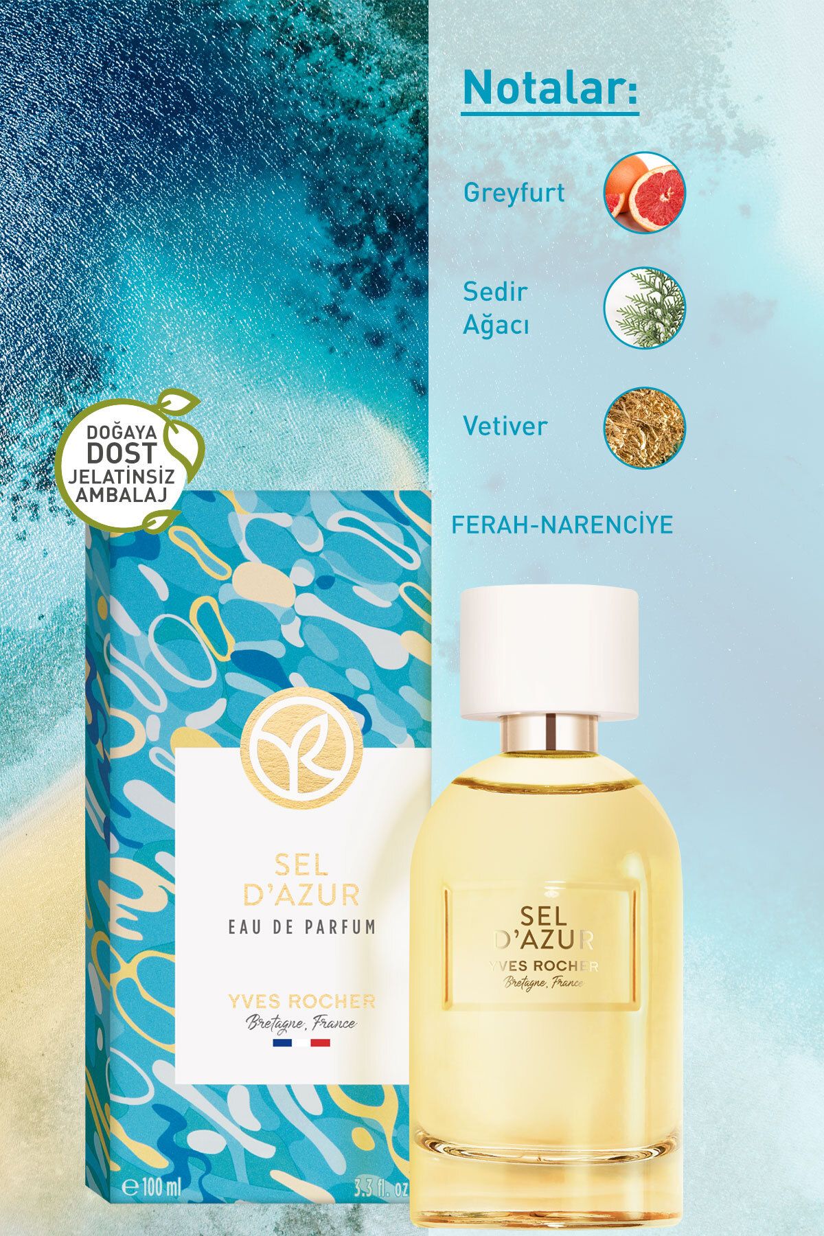 Yves Rocher ادکلن ادوپرفیوم Sel D Azur رایحه ای خنک و تازه 100میل