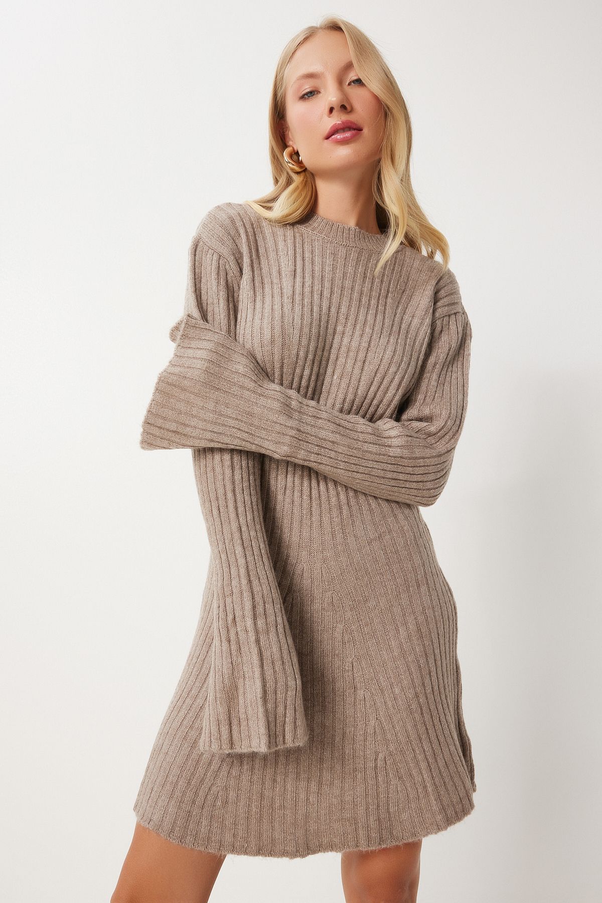 robe ajustée en tricot de vison pour femme kb00039