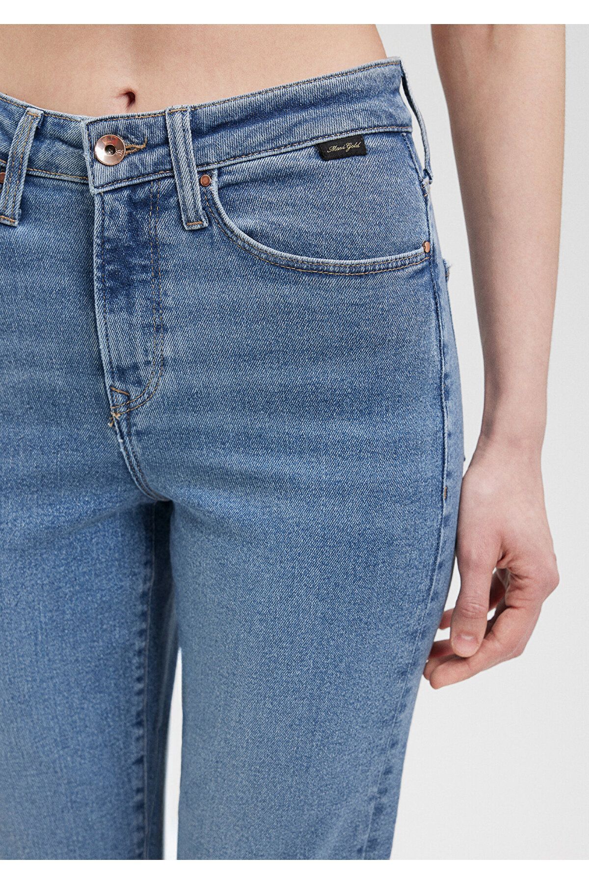 Cindy Gold Shape Gölgeli Indigo Si Jean Pantolon 100277-33555