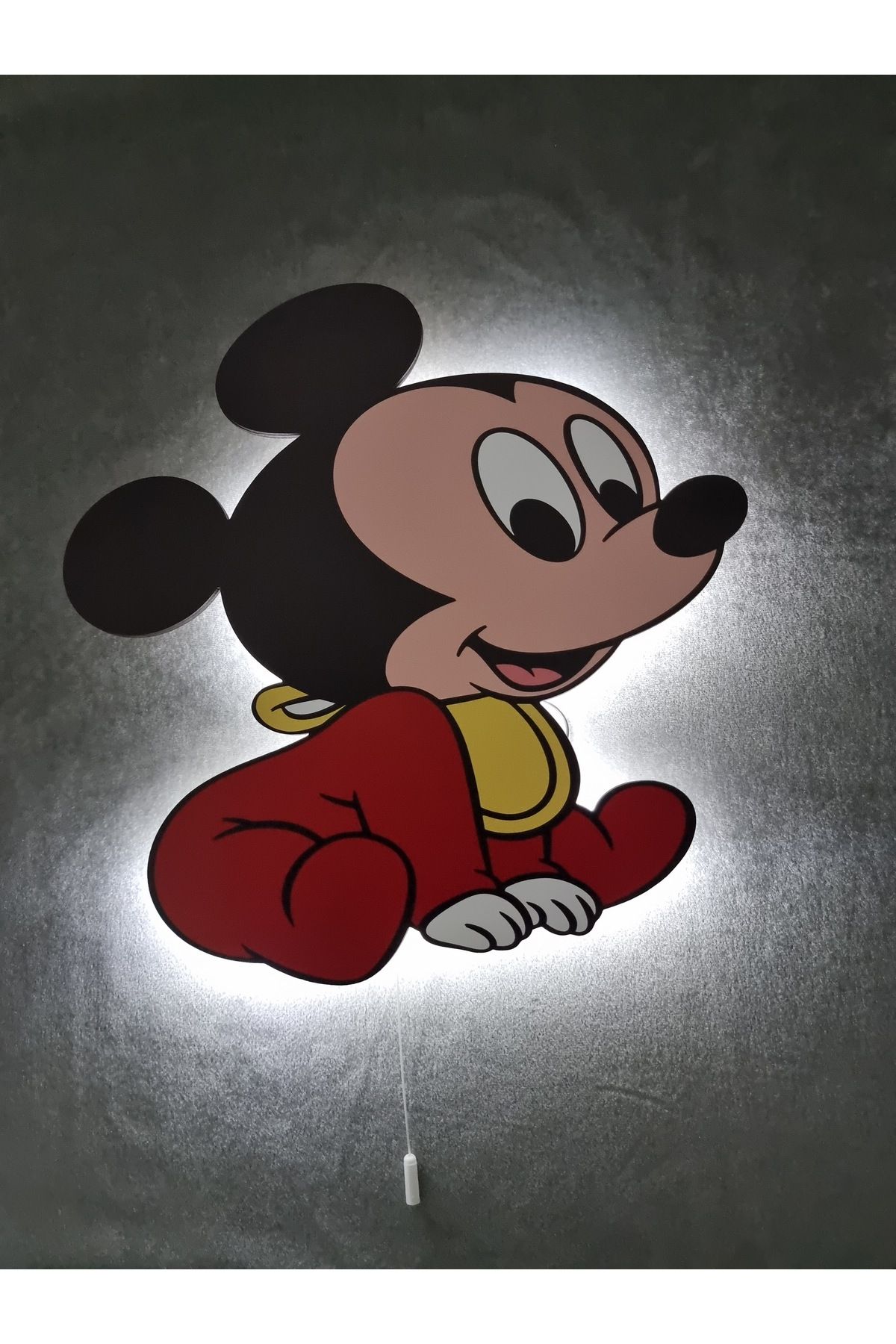 UViolets Dekoratif Ahşap Baskılı Ledli Baby Mickey Mouse Çocuk Odası Gece Lambası 32*32 fotoğrafı 4 (önizleme)