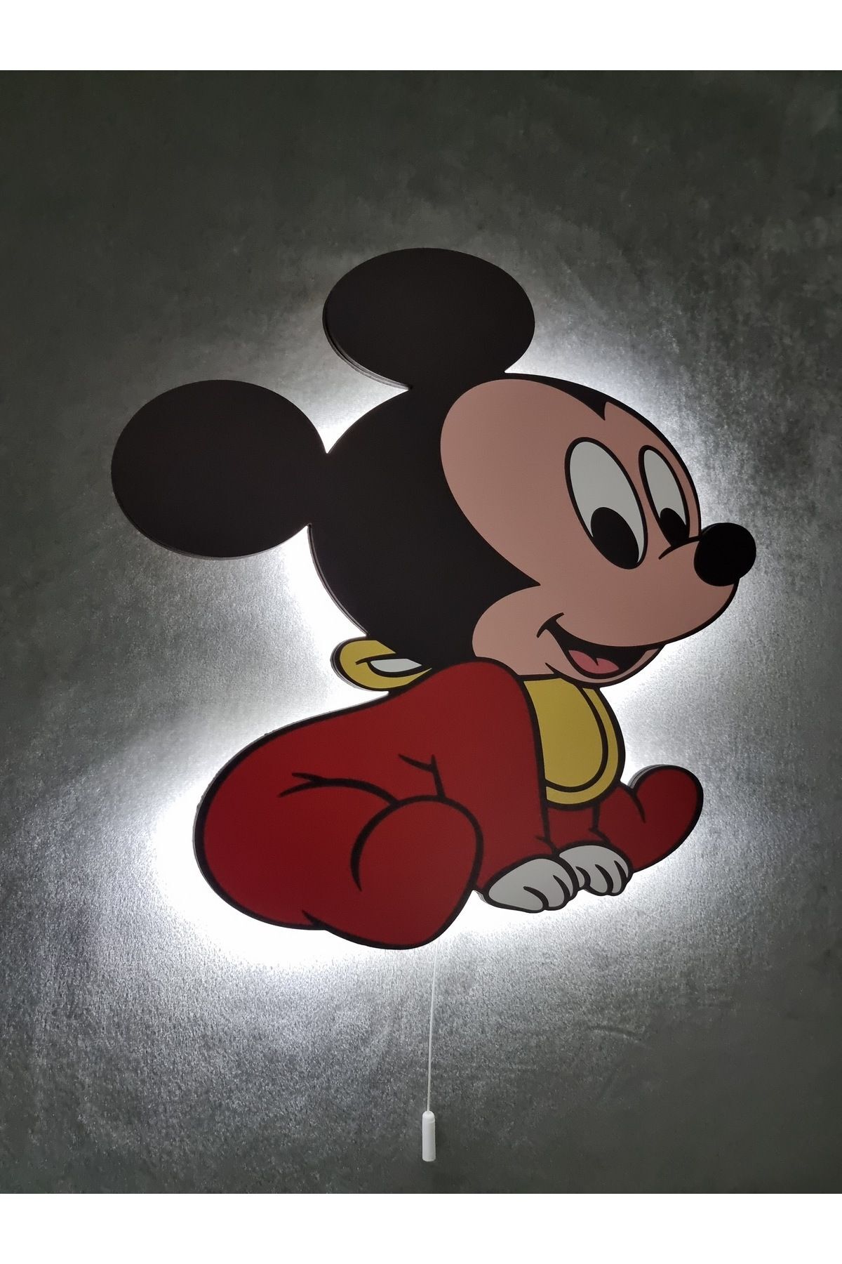 UViolets Dekoratif Ahşap Baskılı Ledli Baby Mickey Mouse Çocuk Odası Gece Lambası 32*32 fotoğrafı 3 (önizleme)