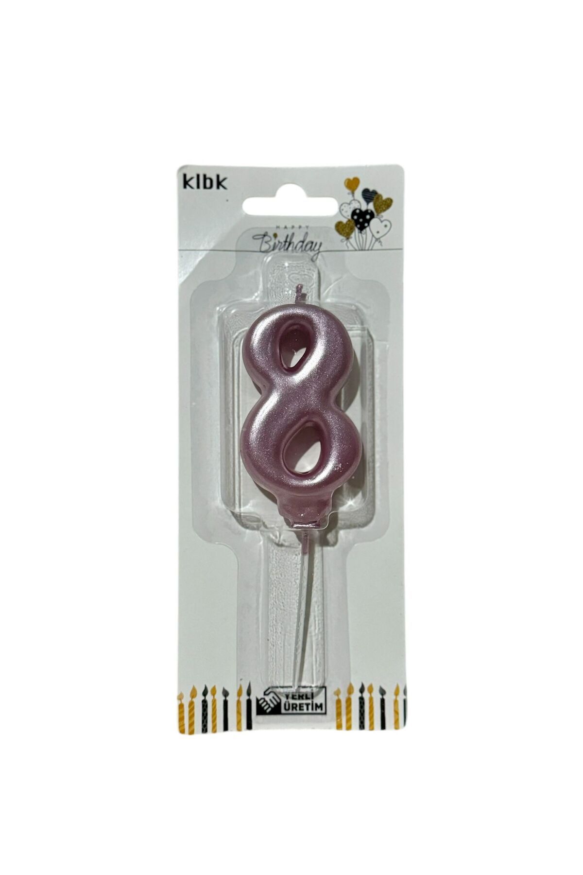 klbk Alya-butık 10 Cm 8 Yaş Doğum Günü Büyük Rakam Sayılı Pasta Mumu Rose Renk Rakam Mum
