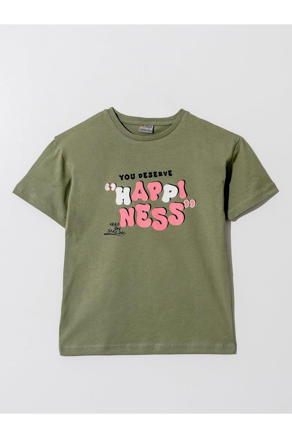 Happiness YOU deserving printed girl T-shirtT-shirt