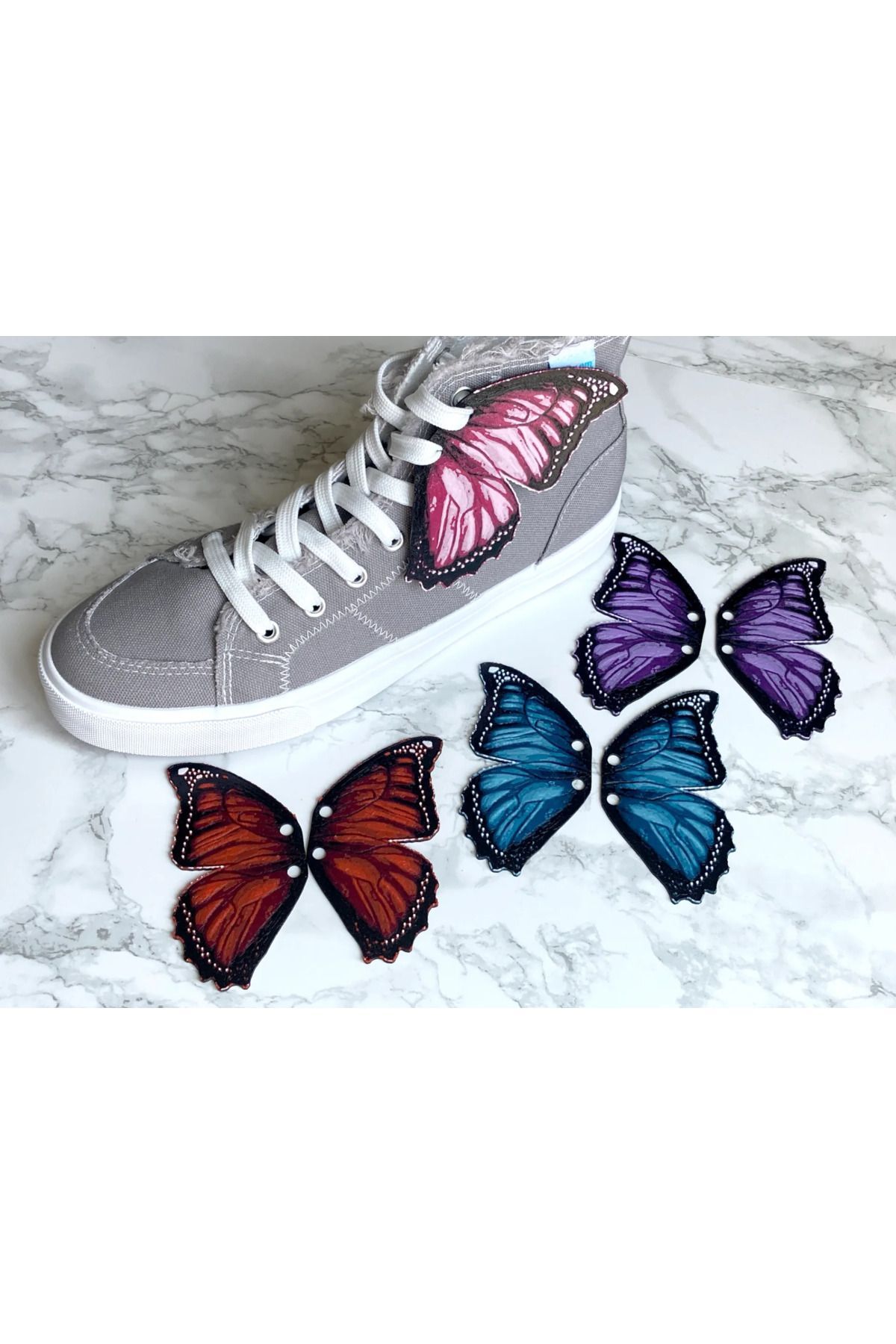 barsdepo-Pink Ornamental Butterfly Shoes - Lacing Design 3