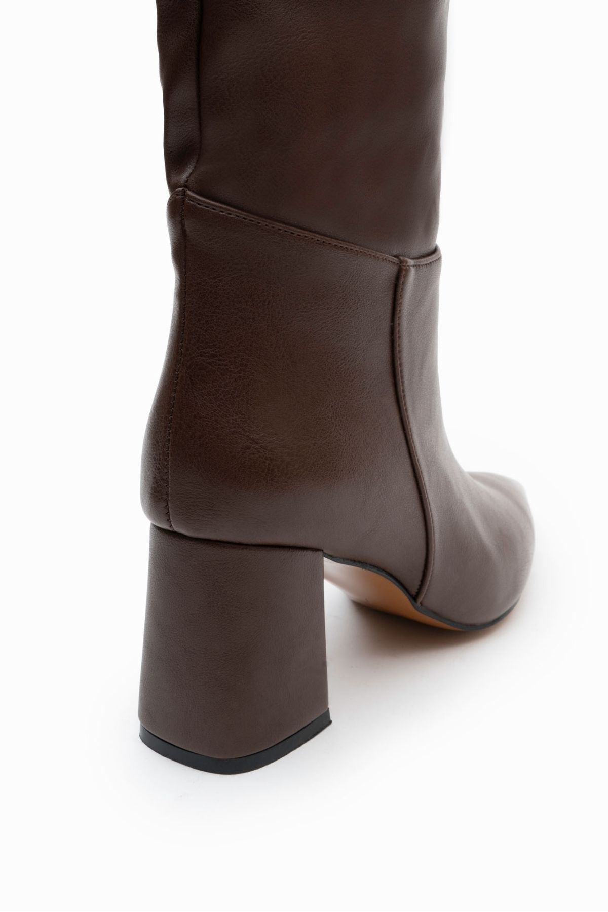 NİŞANTAŞI SHOES-Berny Brown Matte Pointed Toe Damen-Stiefel mit Absatz 6