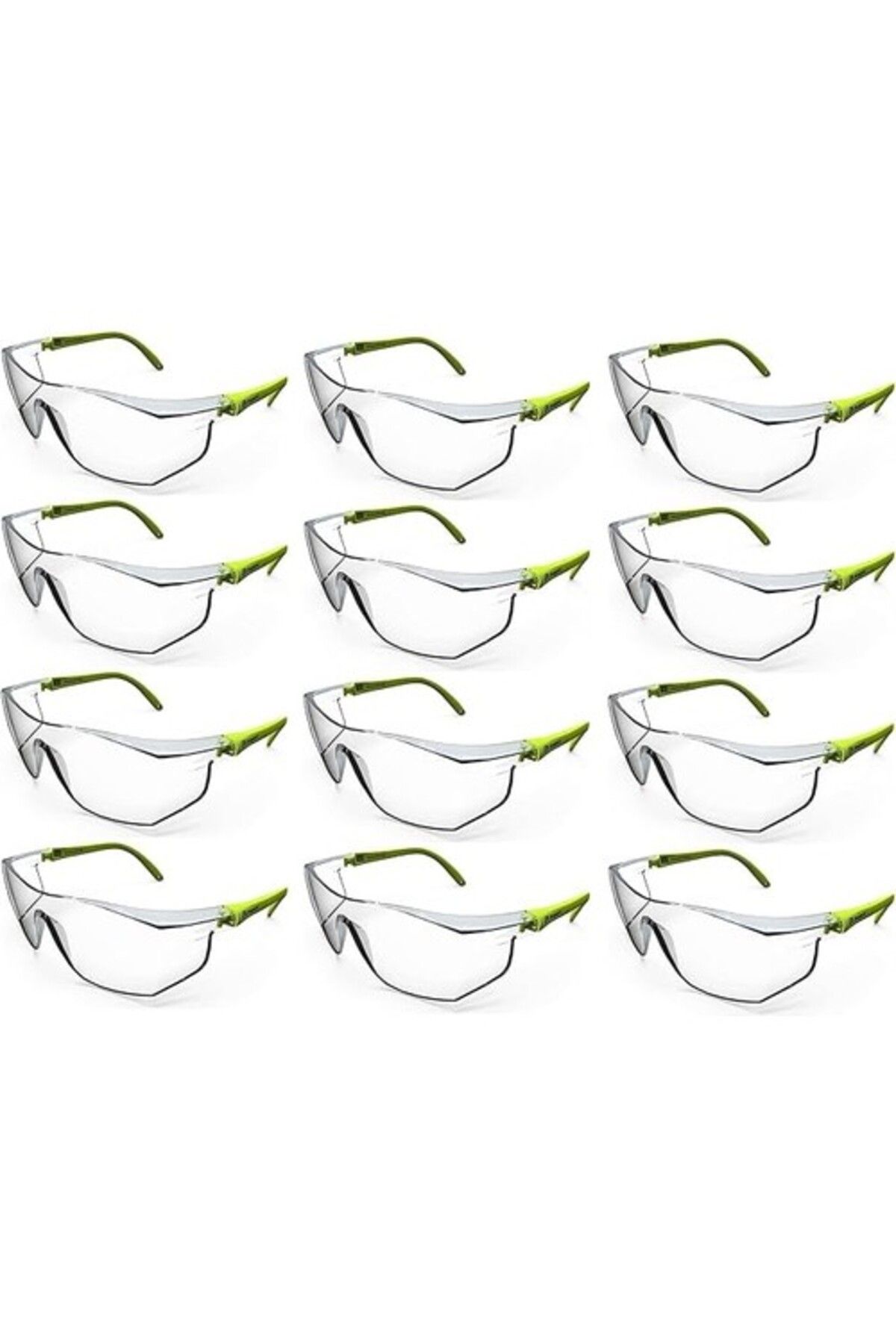 NEİKO Beyaz Camlı Koruyucu Çapak Labaratuvar Gözlüğü Şeffaf 12'li