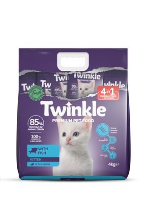 Twinkle Balıklı Yavru Kedi Maması 4 Kg (4 in 1) – Dengeli ve Lezzetli Yavru K...
