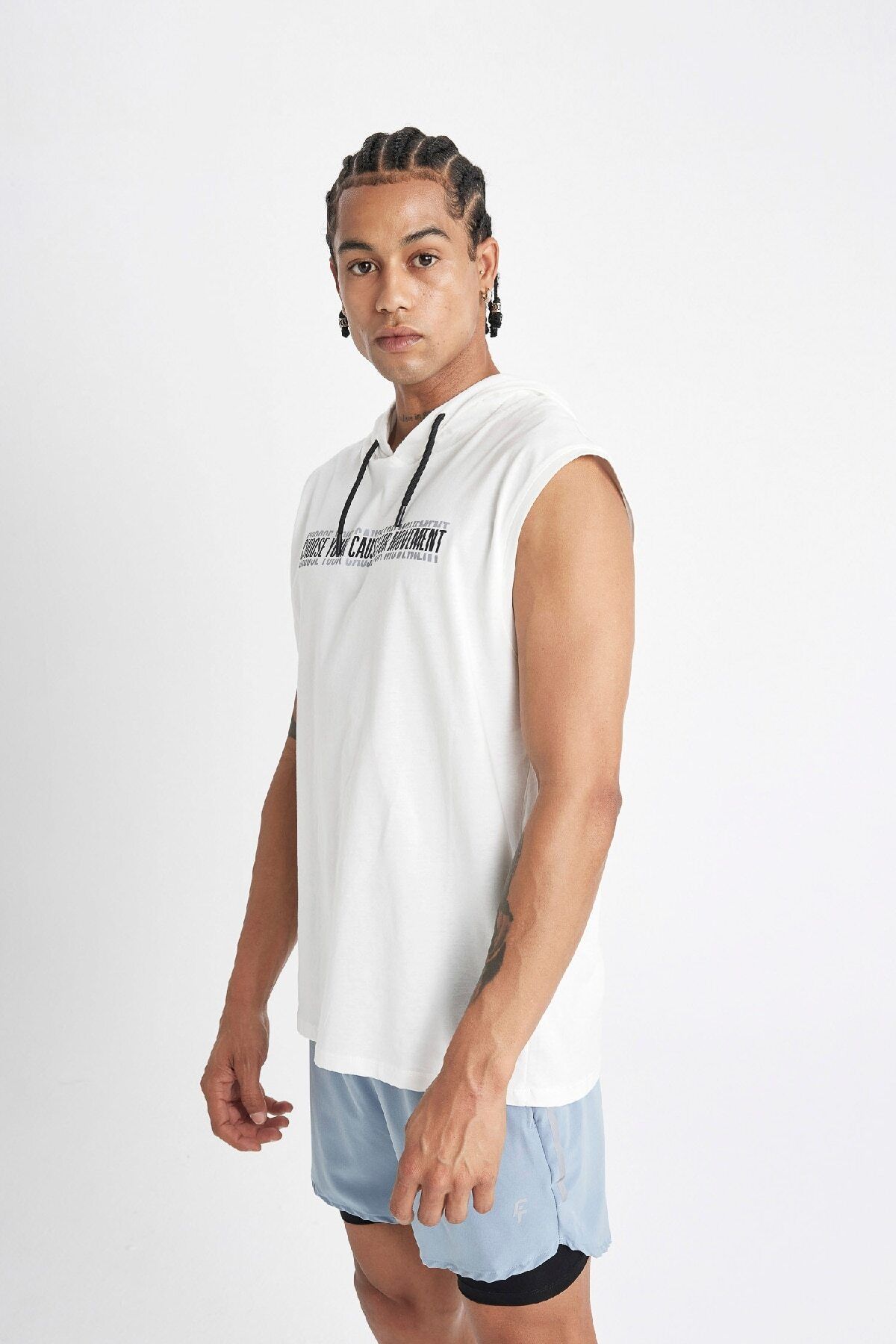 DeFacto-Slim Fit tílko s potiskem a kapucí A1819ax24hs 4