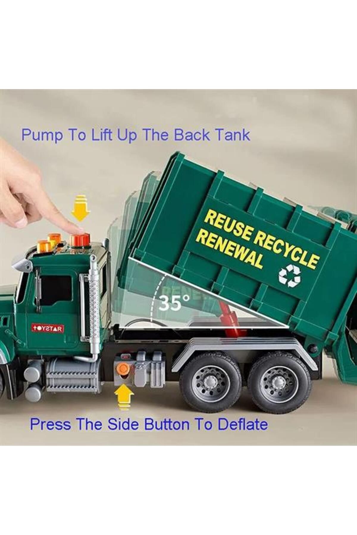 Ceren-Garbage Truck with Light and Sound Ctoy-666-53P 5