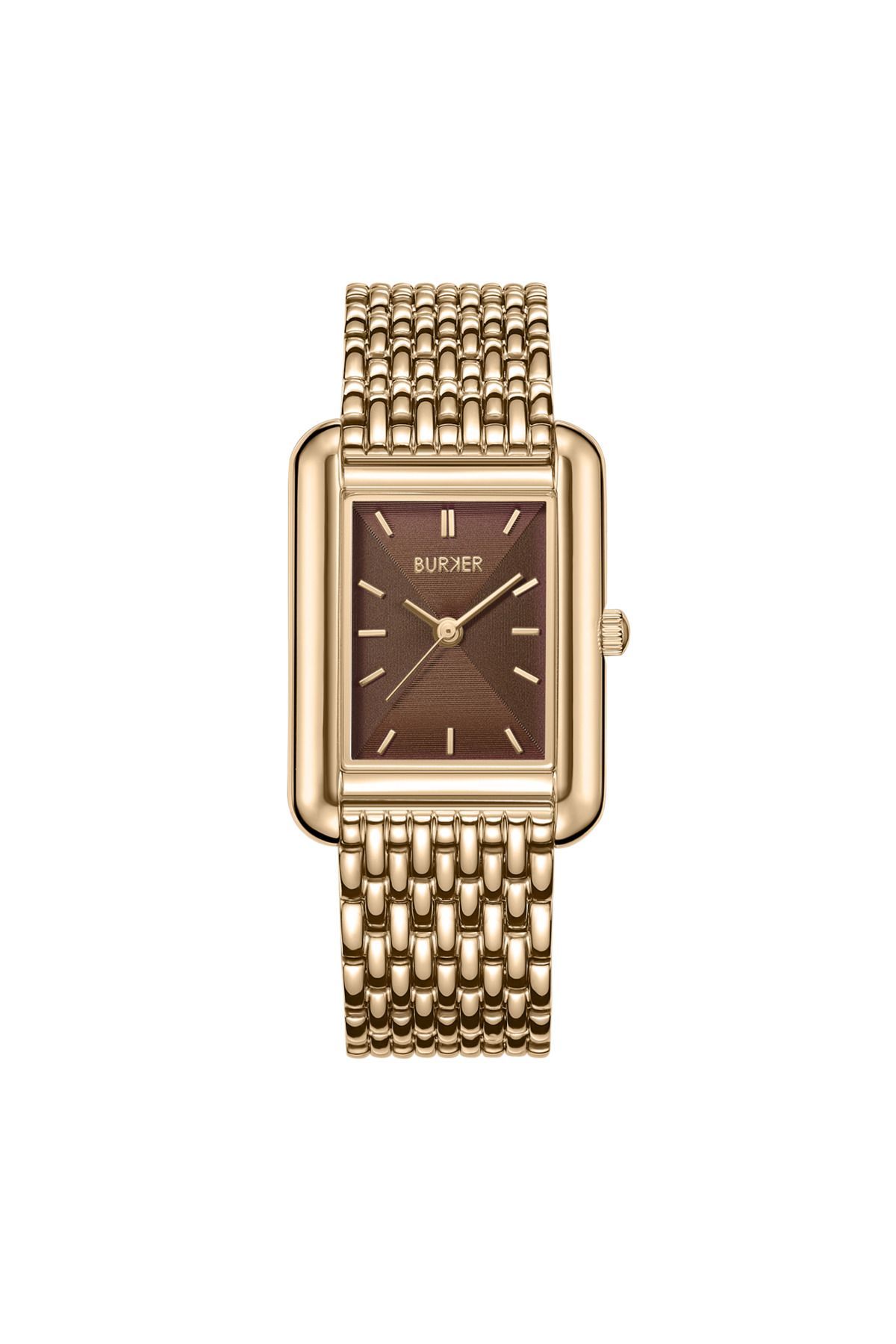 Burker-Damenuhr Olivia Gold Braun 1