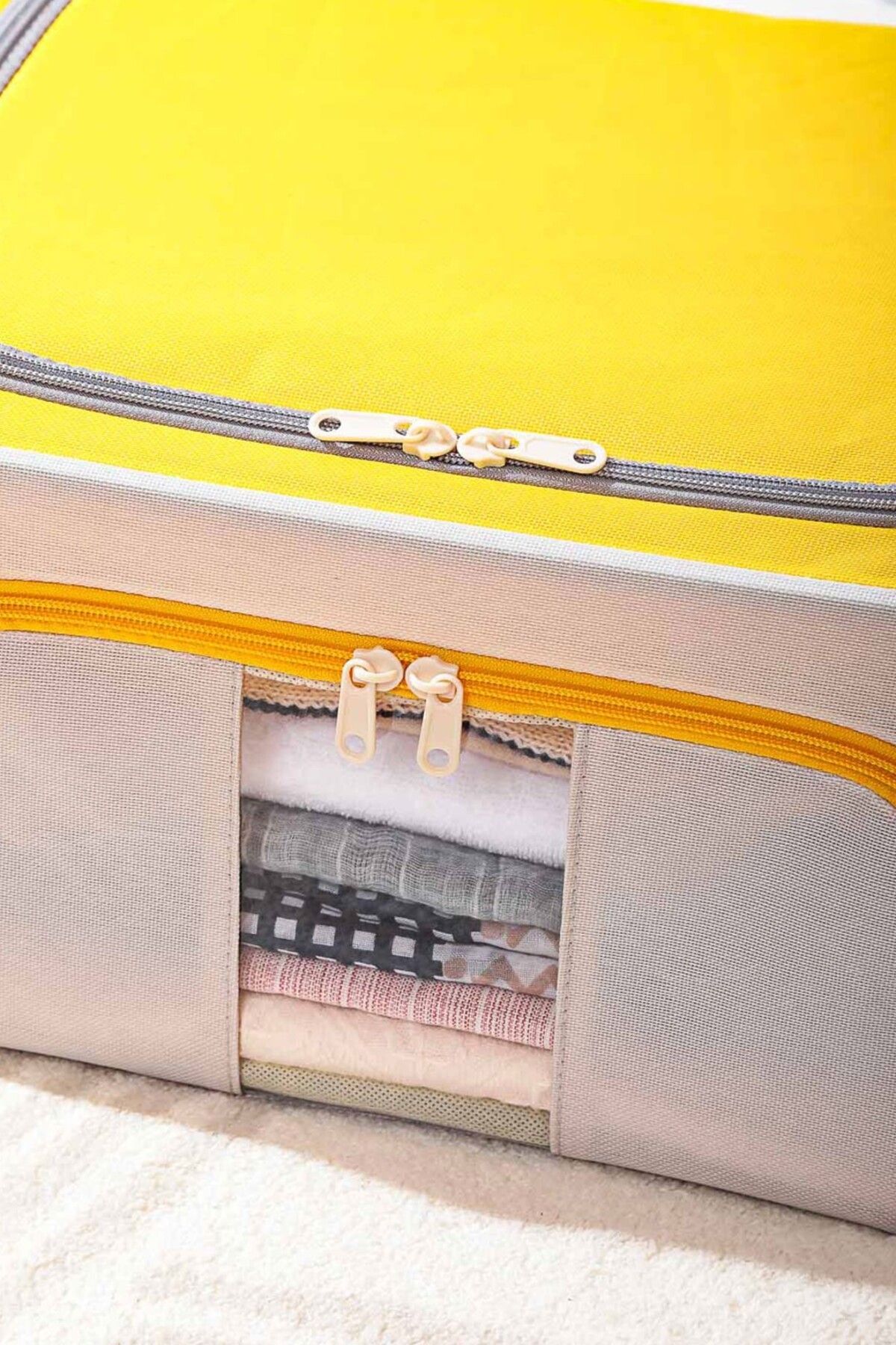 Miniso-Double Zipper Storage Holder 22L - Yellow 3