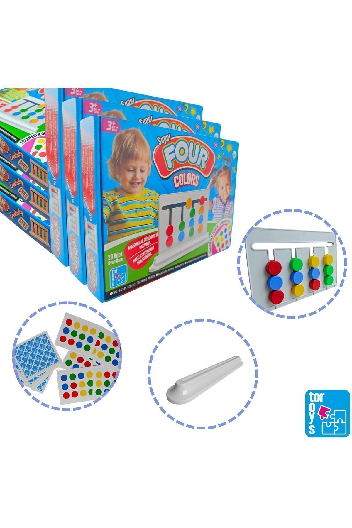 Tor Toys Super Four Colors - Rubik Abaküs Montessori Zeka Oyunu
