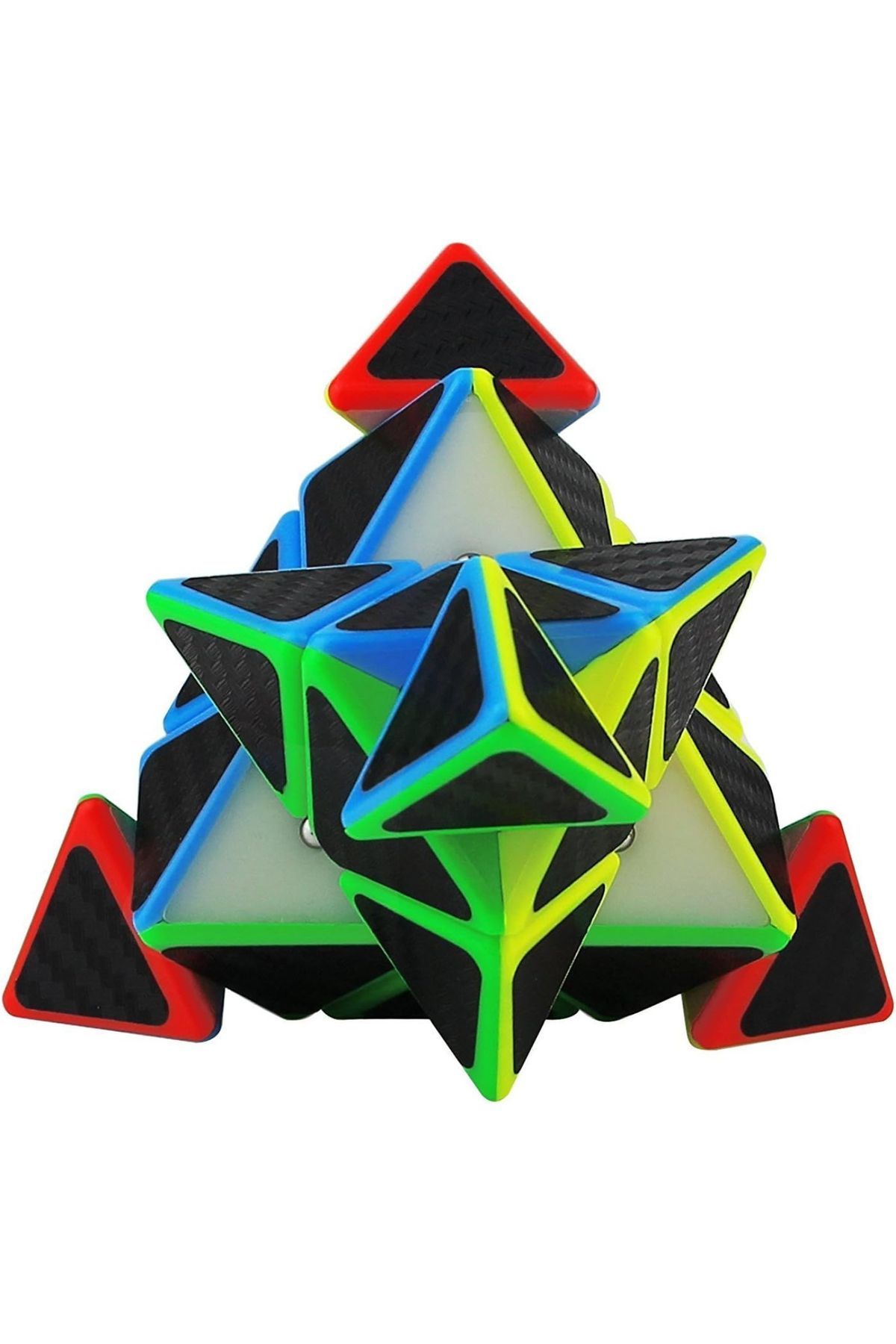 TOYFEST-Qy Fiber Carbon Pyramid Pyraminx Cube Fast Rubic Intelligence Patience Cube 7