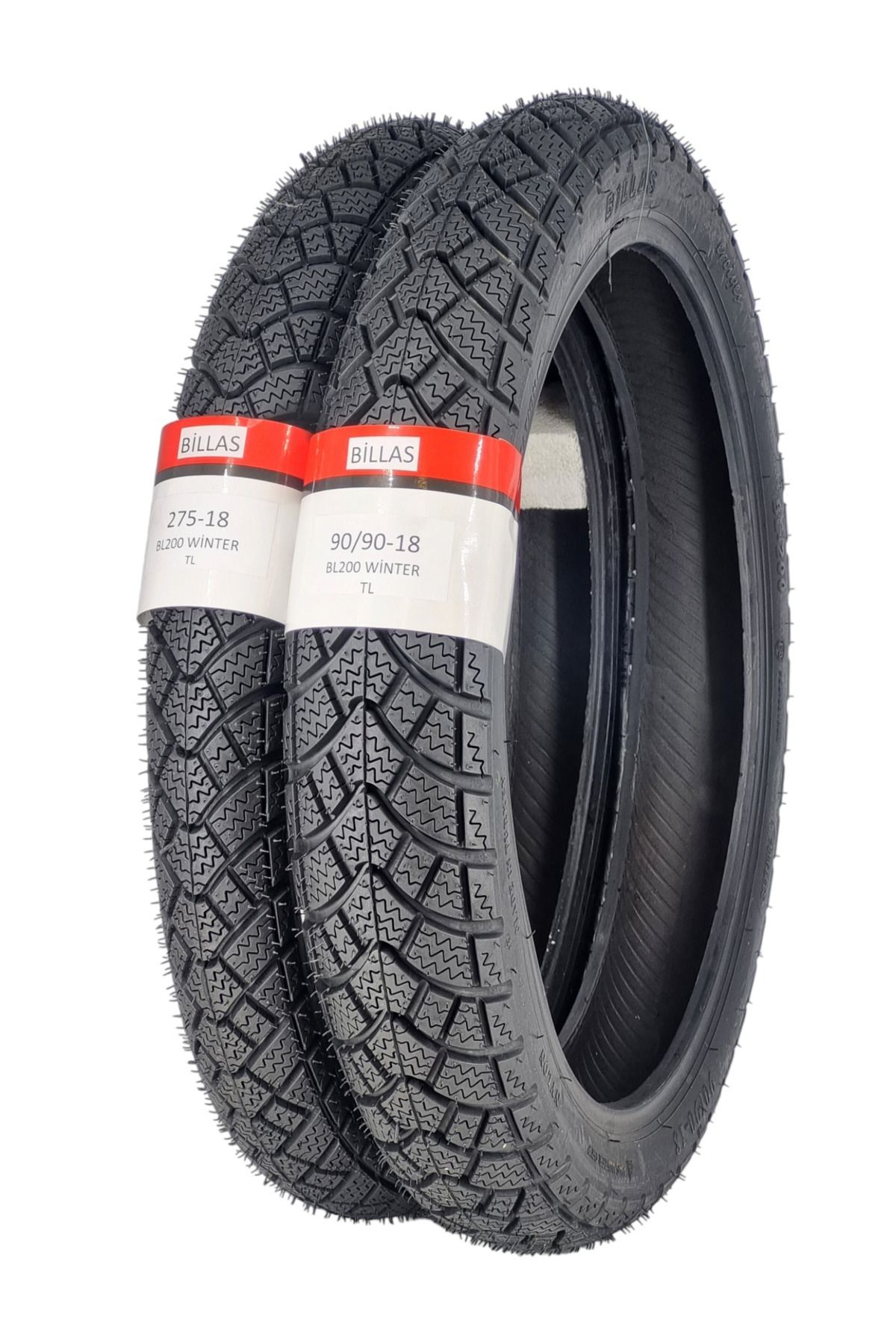 Billas KIŞLIK LASTİK 90/90-18 VE 275-18 TAKIM TL (TUBELESS - DUBLEKS) BL200
