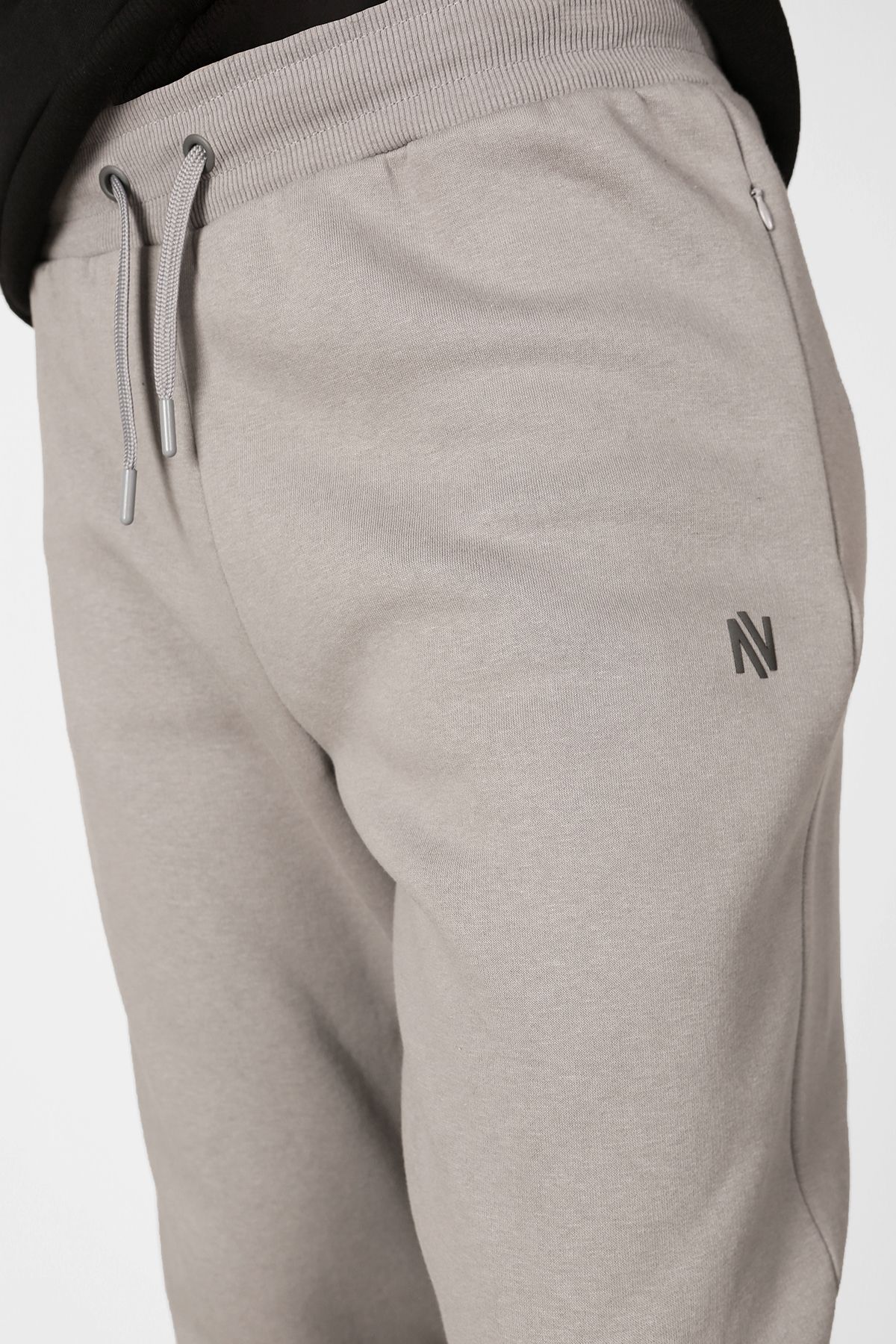 Man Of Man-Men's Jogger Pants with Zippered Pockets and Hidden Zipper Detail with Elastic Waist and Laces 3