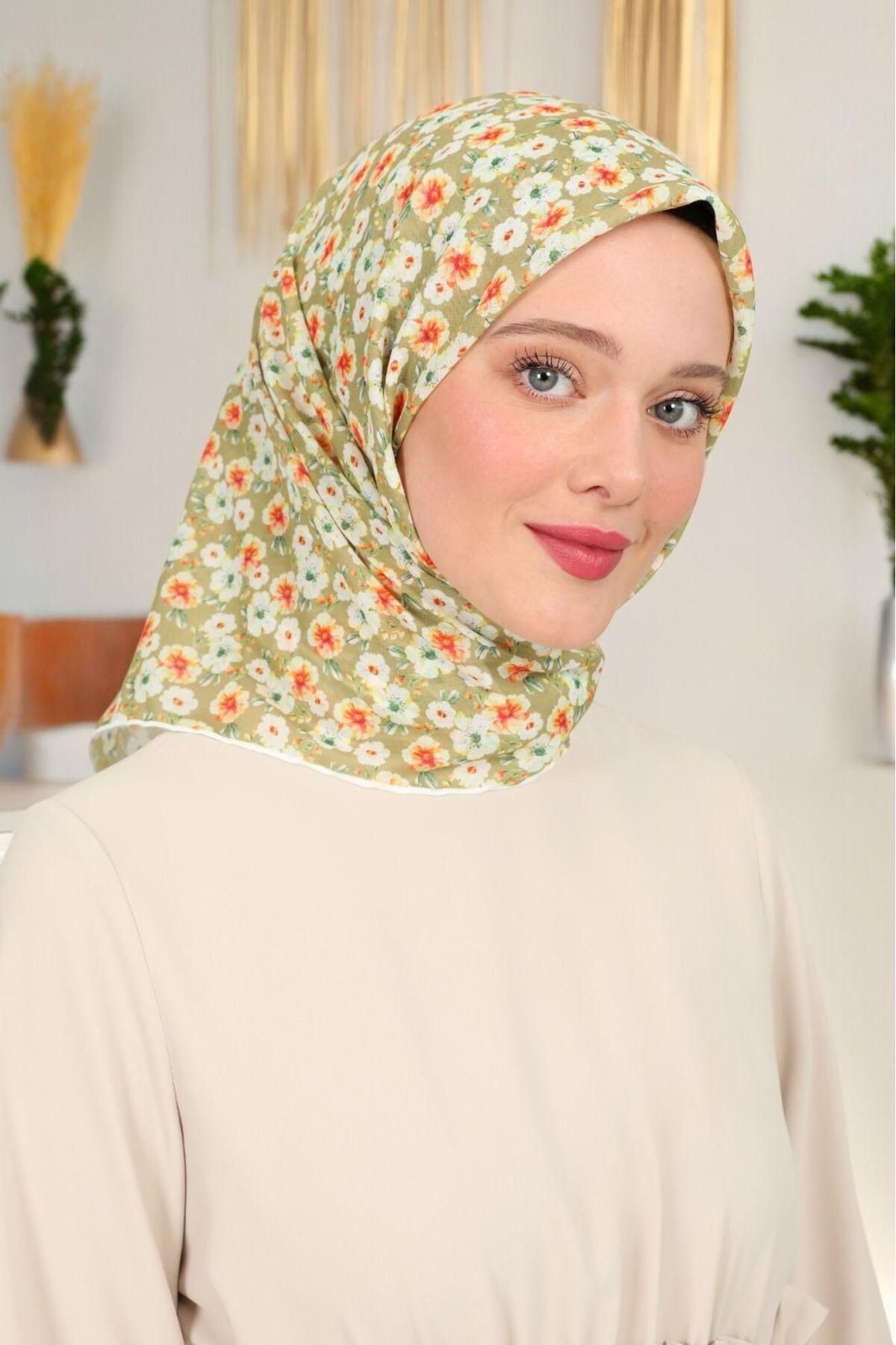 روسری سبز ورزشی پنبه 90263 01 روغن Levidor