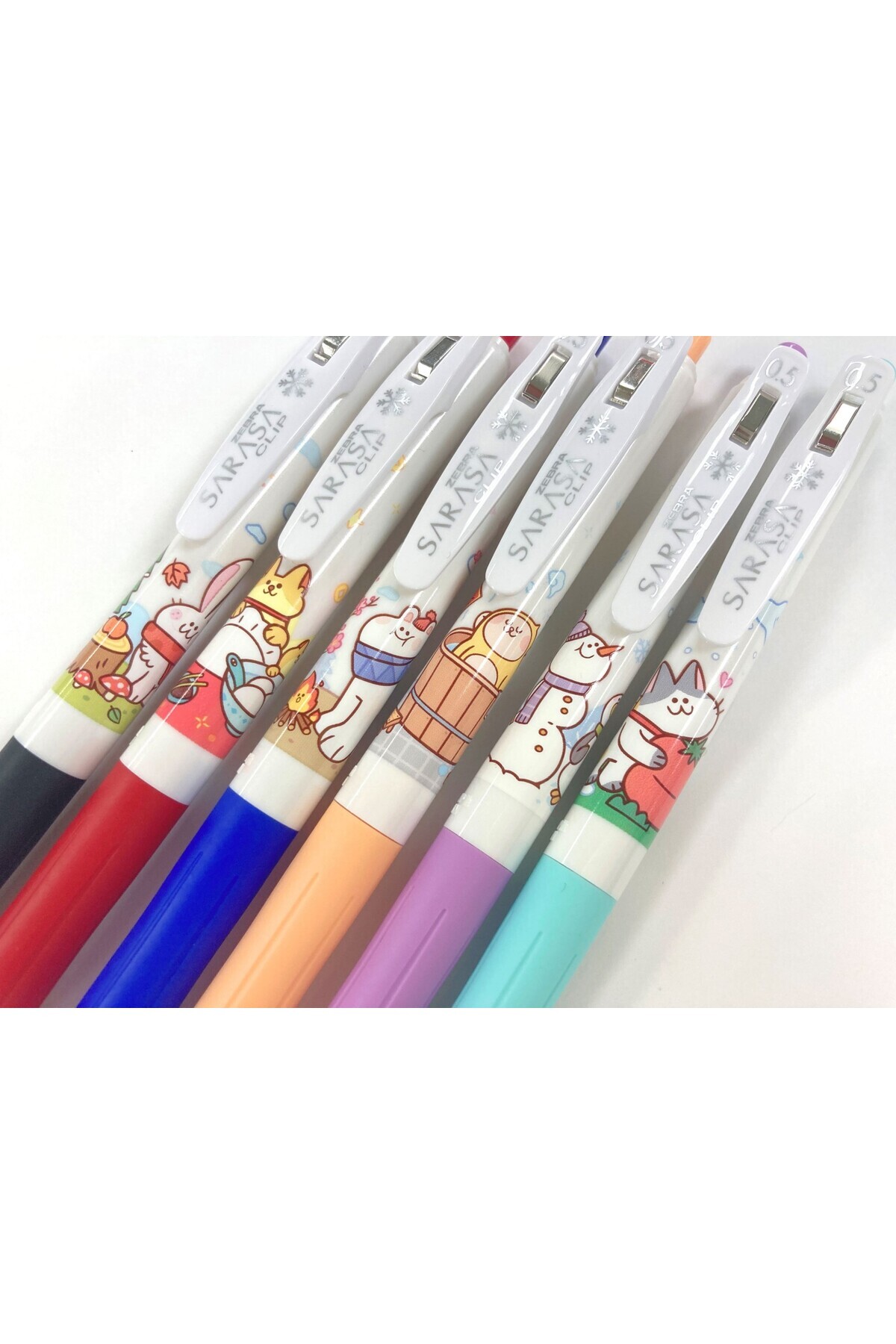 ★ゆら(める)★ Zebra Sarasa Limited Edition 0.5mm Winter Animals 5'li Jel Kalem