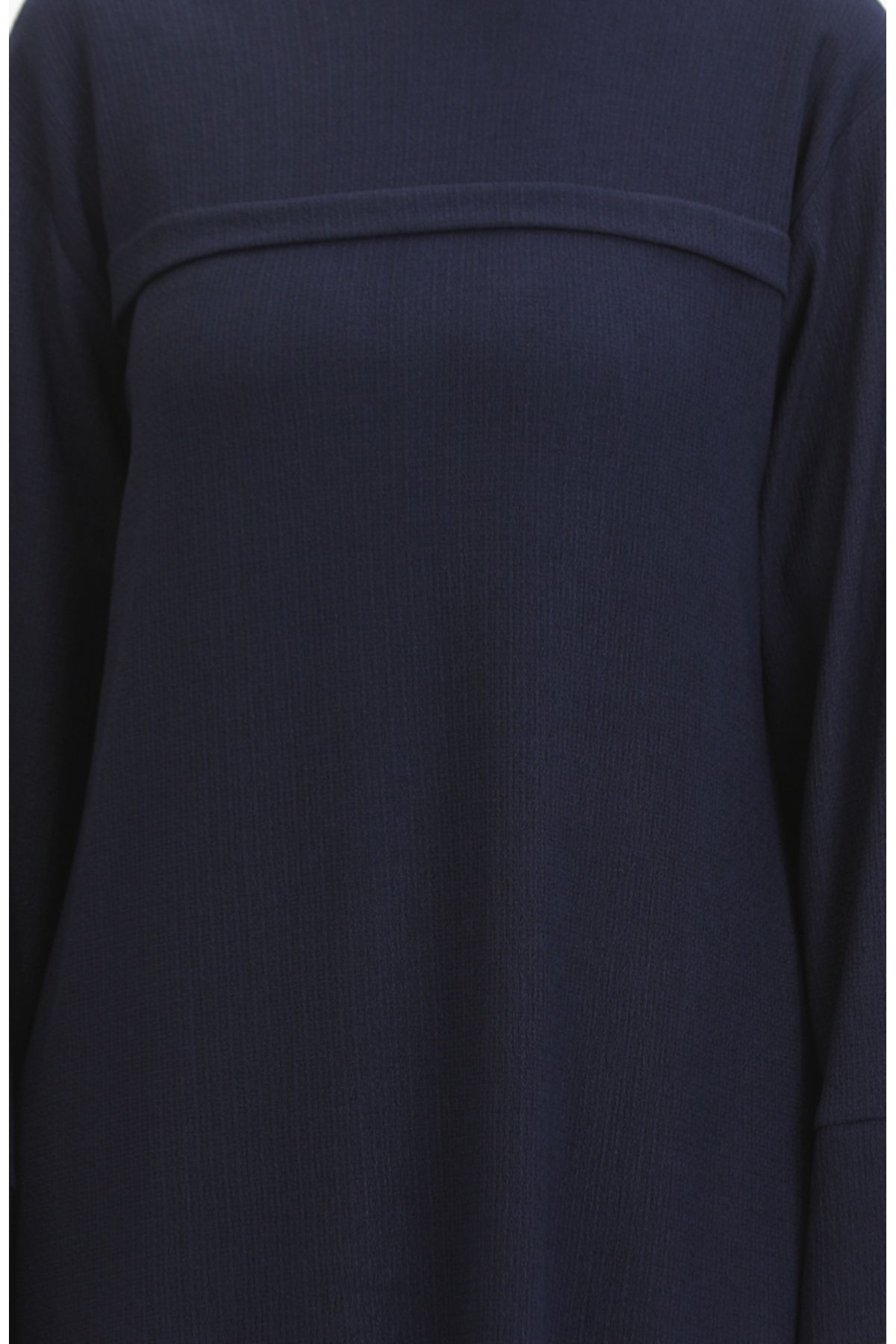 sefamerve-Μπροστινό ριγέ τουνίκ Bürümcük 5105-03 Navy Blue 4