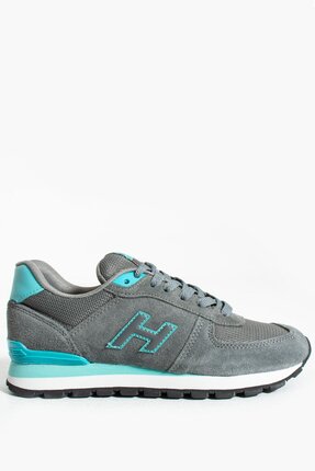 Hammer Jack Peru Hakiki Deri Gri - Turkuaz Kadın Spor Ayakkabı
