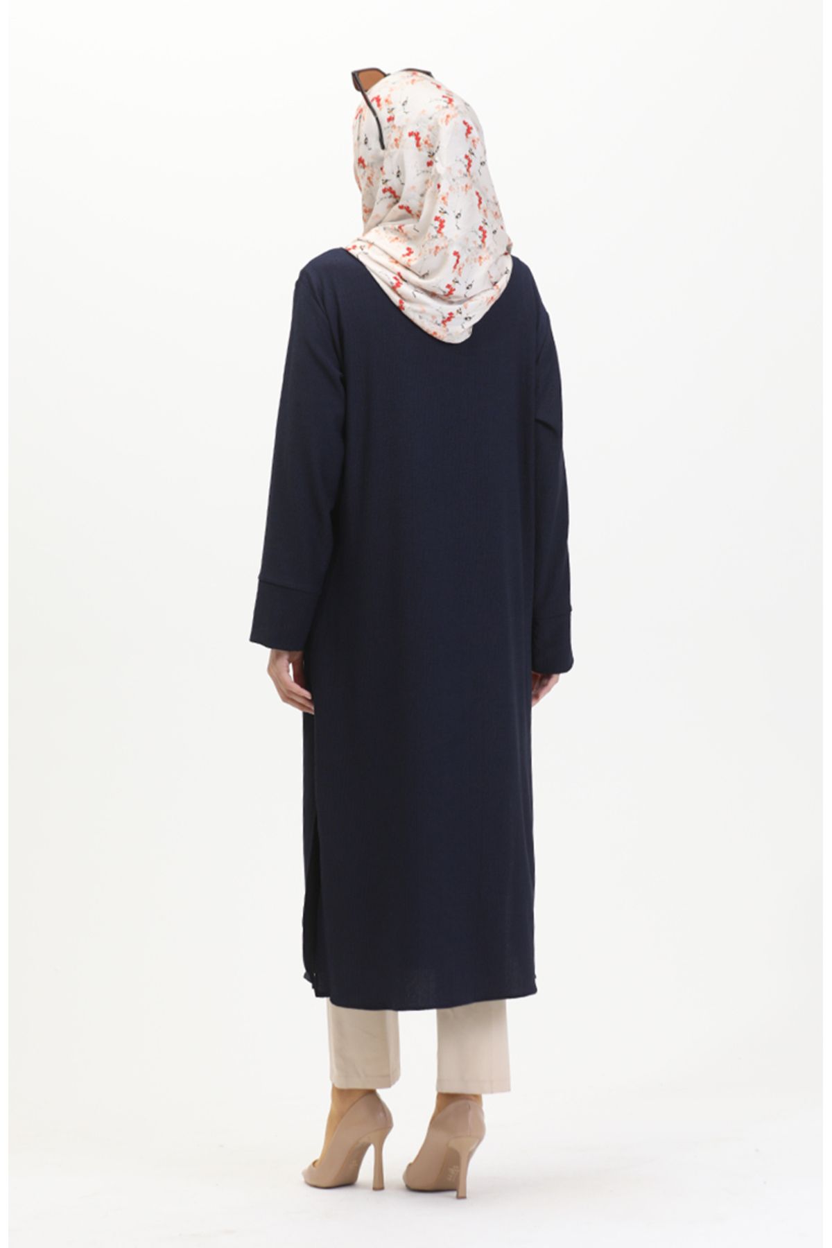 sefamerve-Μπροστινό ριγέ τουνίκ Bürümcük 5105-03 Navy Blue 5