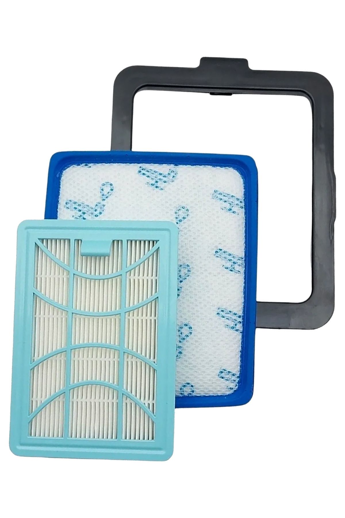 Marketto Philips FC 9743 FC 9744 Uyumlu Süpürge Hepa / Sünger Filtre / Çerçeve Seti 3'lü Set